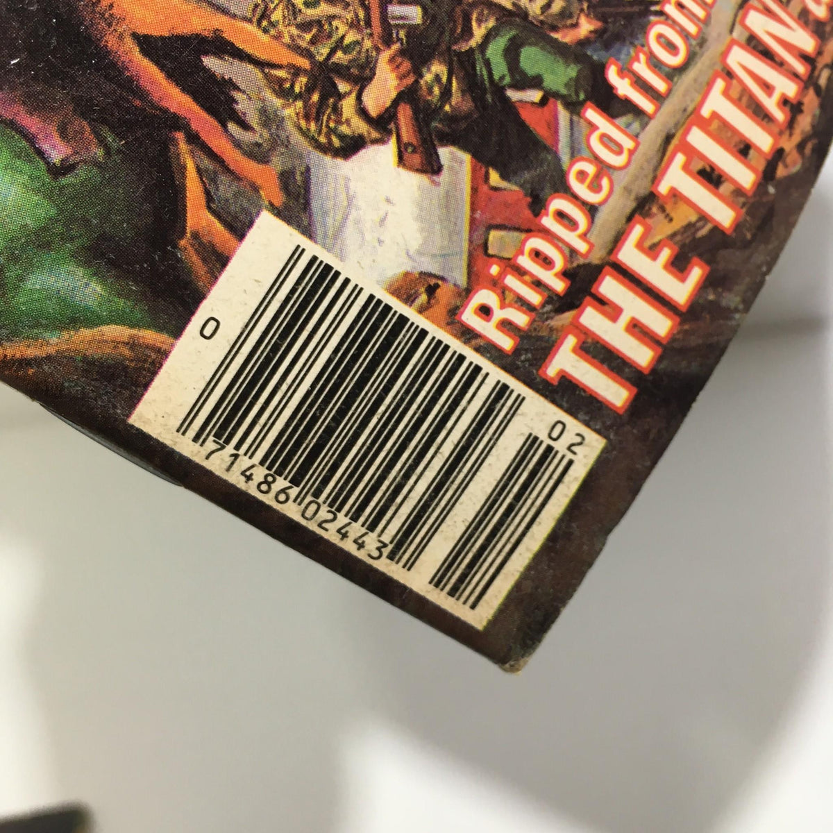 Close-up of the barcode on the back cover of 'The Rampaging Hulk #13 The Titan and the Terrorists' Marvel magazine showing details of its retail identity.