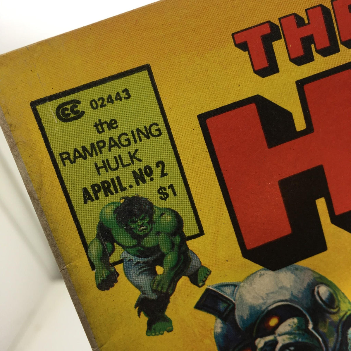 Close-up of the title and issue number from The Rampaging Hulk April No.2, highlighting the iconic green Hulk character in an aggressive pose.