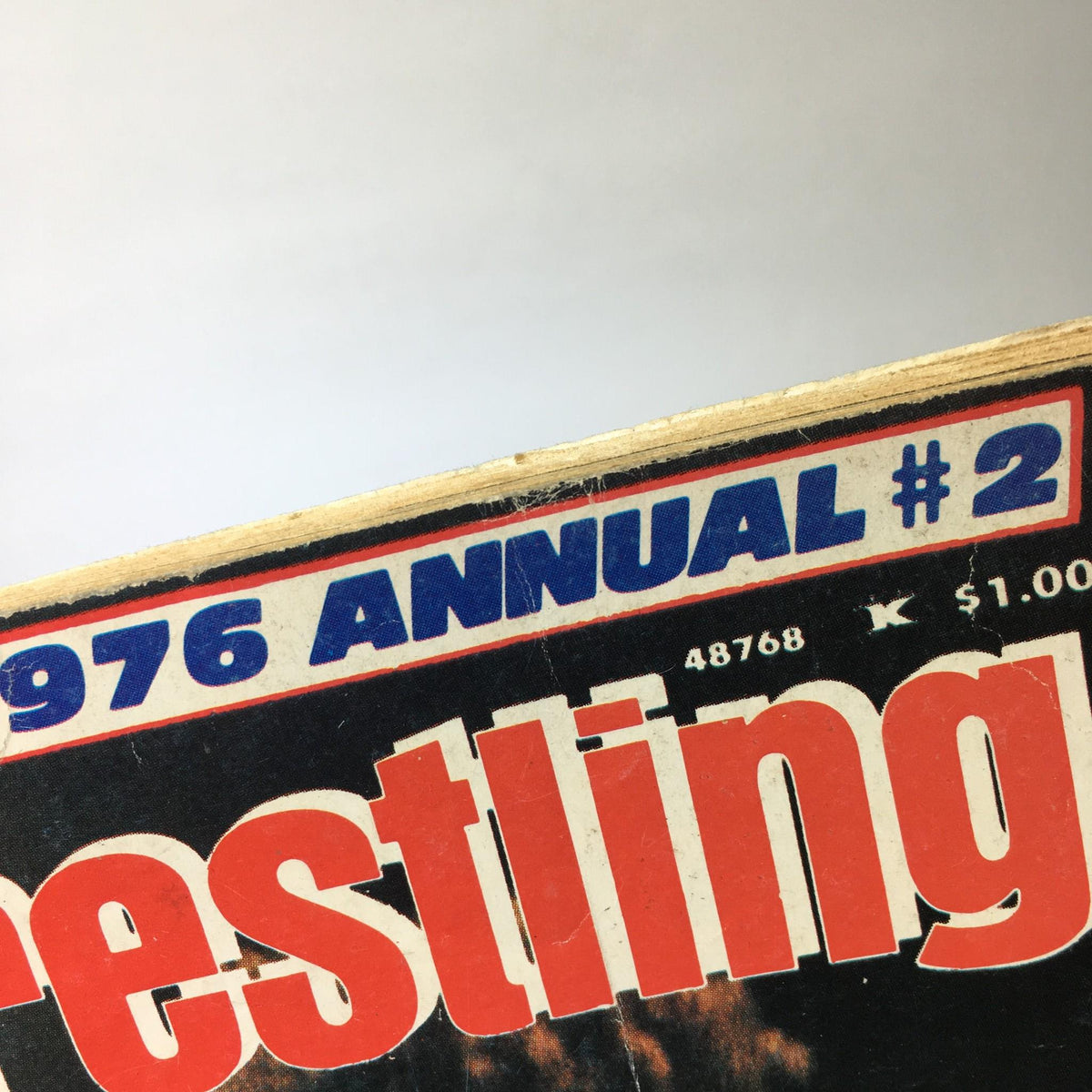 Close-up of the title '1976 Annual #2' on the Wrestling 1976 Annual #2 magazine cover.