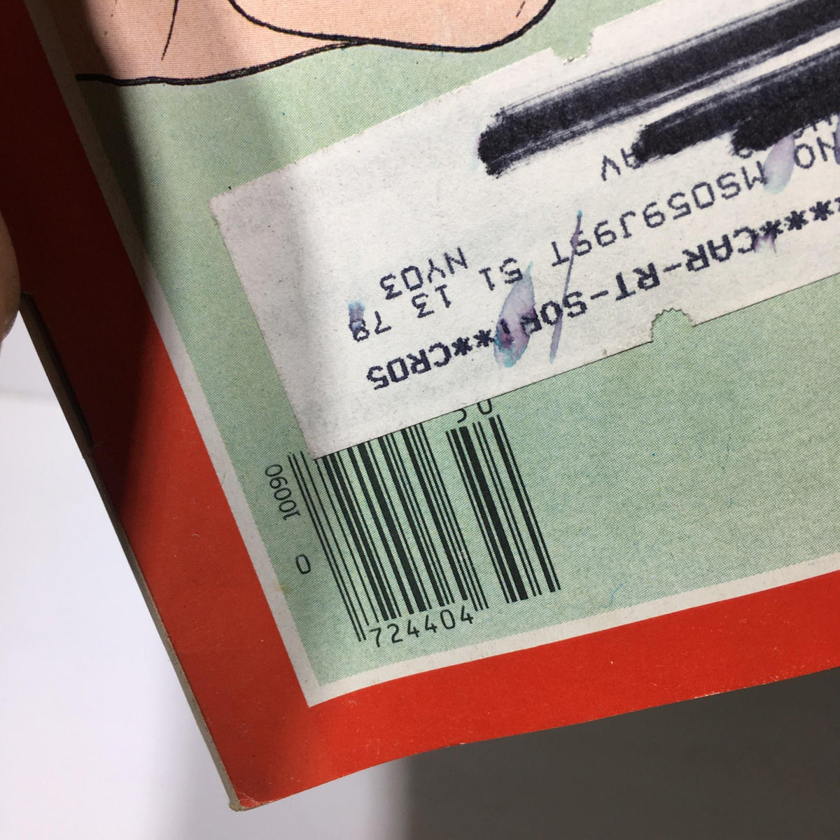 Back cover of the Time Magazine December 12 1983, showing a barcode and an address label.