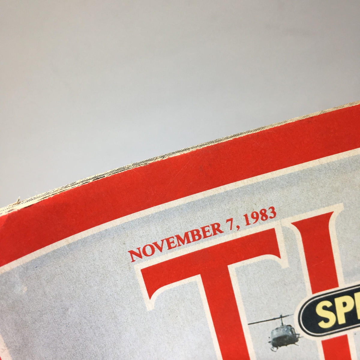 Top edge of the Time Magazine dated November 7, 1983, showing publication date prominently.