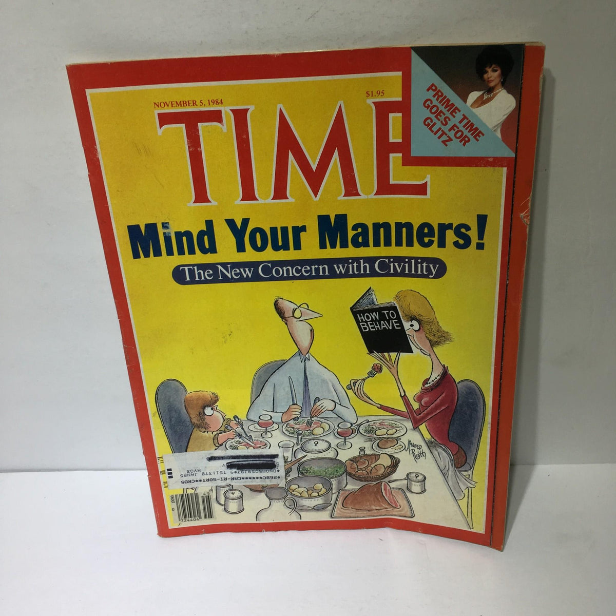 Cover of Time Magazine dated November 5, 1984, titled 'Mind Your Manners! The New Concern with Civility', featuring an illustration of a dining scene with characters discussing etiquette.