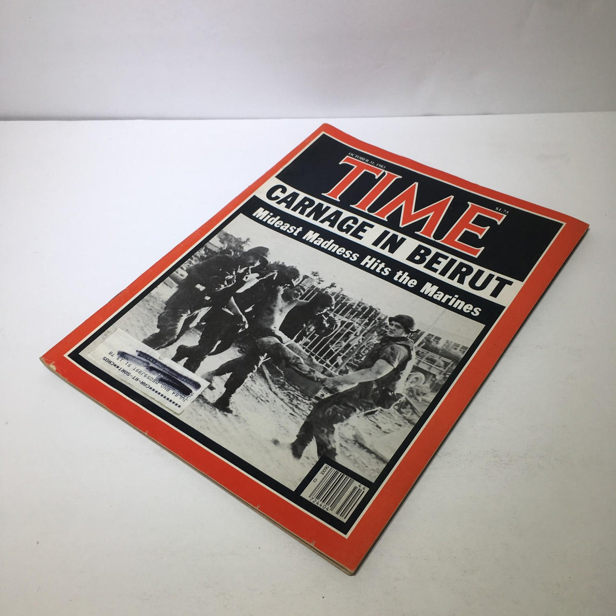 Cover of Time Magazine Oct 31 1983 issue titled 'Carnage In Beirut: Mideast Madness Hits the Marines', highlighting historic military events and cultural context.