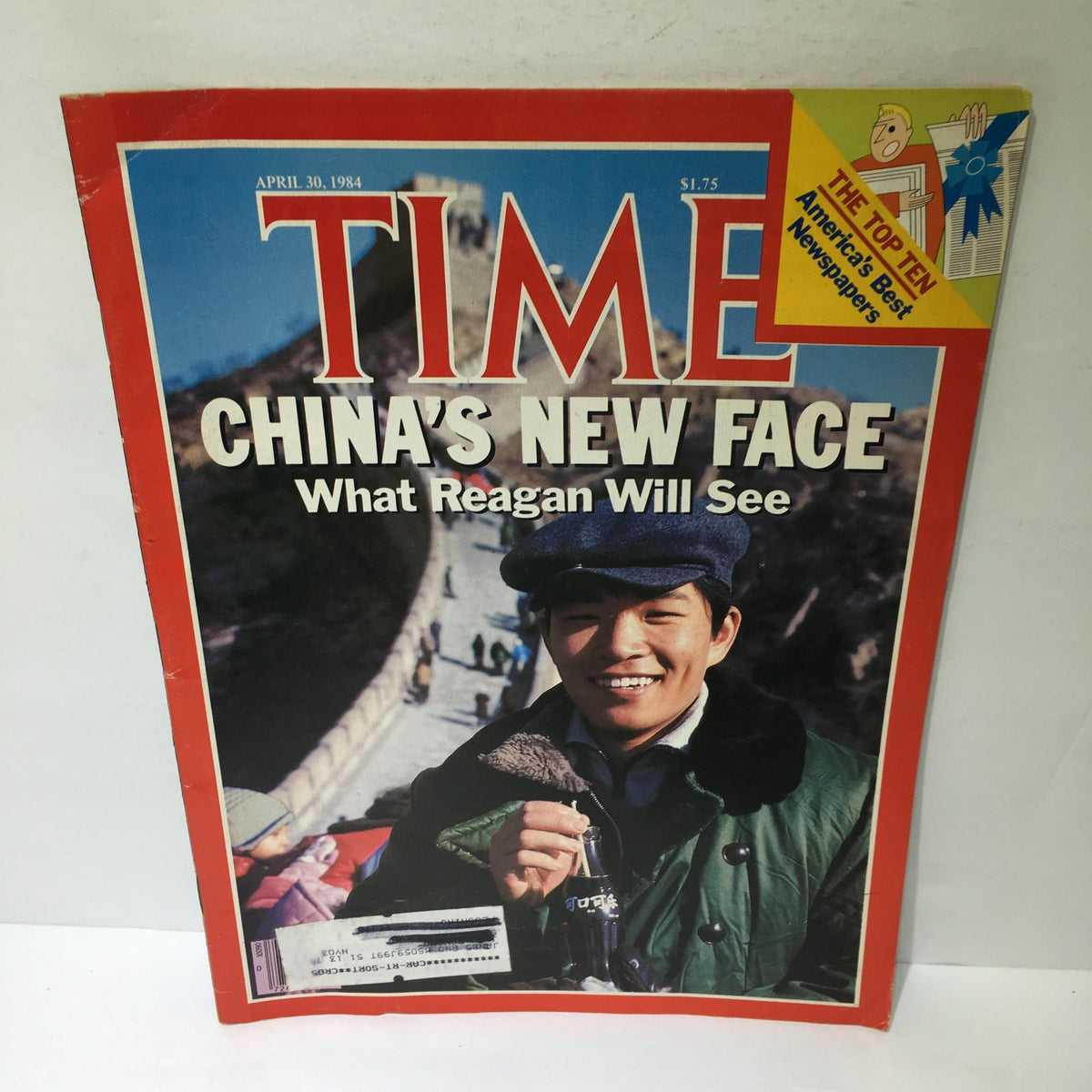 Cover of Time Magazine dated April 30, 1984, featuring the title 'China's New Face: What Reagan Will See' with a photograph of a smiling individual in outdoor attire.