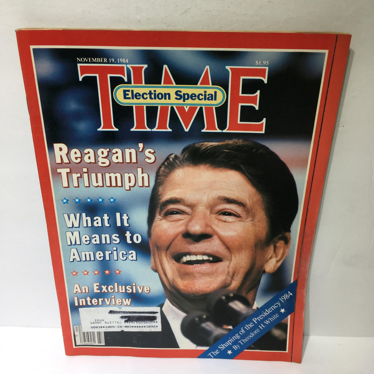 Cover of Time Magazine, November 19, 1984, featuring the title 'Reagan's Triumph: What It Means to America' and an image of Ronald Reagan smiling during his presidency.