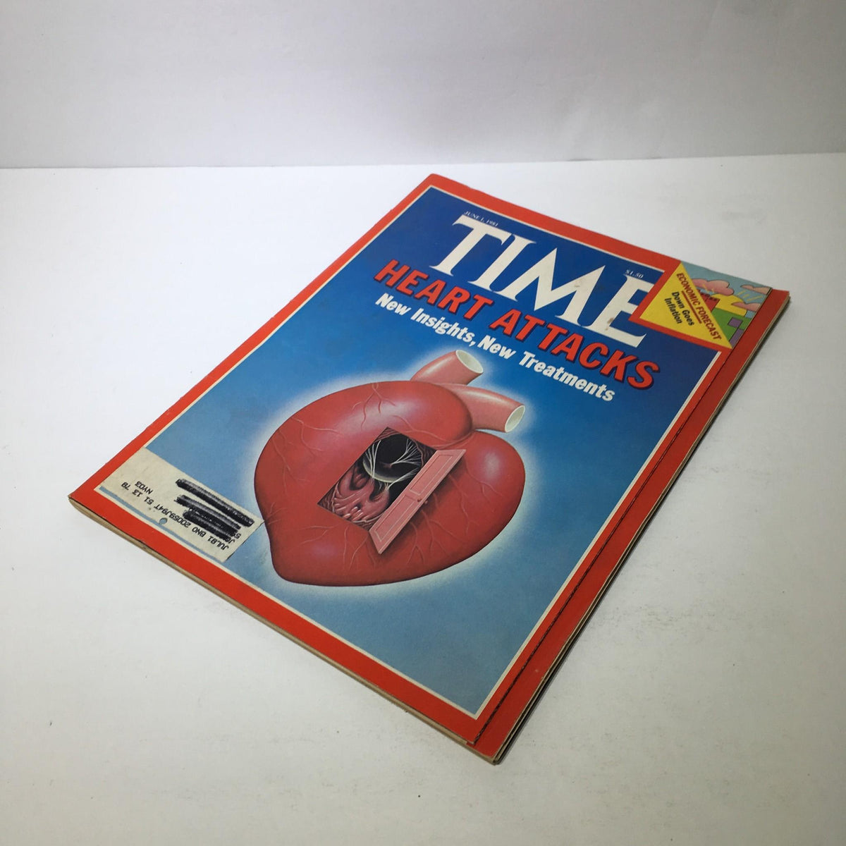 Cover of the Time Magazine June 1, 1981 issue titled 'Heart Attacks: New Insights, New Treatments,' showcasing an illustration of the human heart.