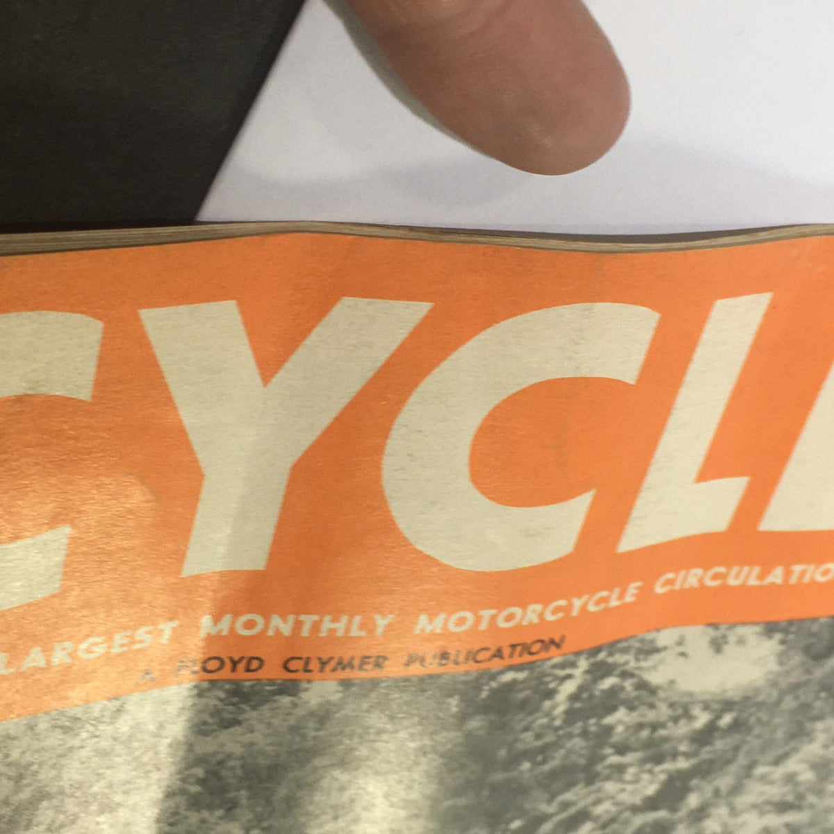 Close-up of the title and publication details on the cover of VTG Cycle Magazine September 1958, showcasing the vintage design and branding.