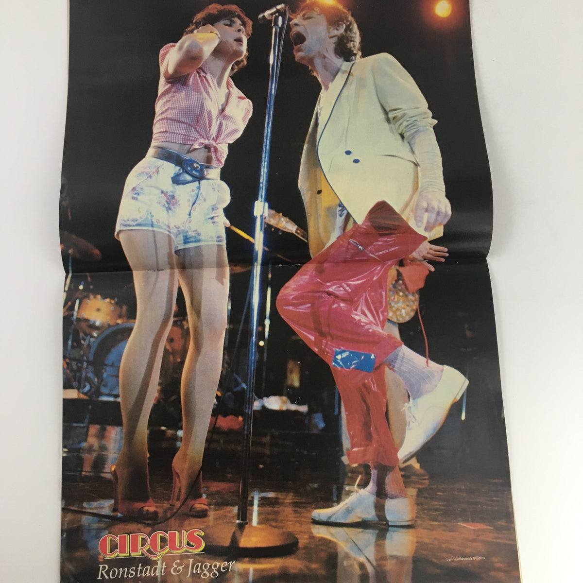 Poster from Circus Magazine September 28, 1978 showing Linda Ronstadt performing with Mick Jagger, showcasing a moment from their concert.