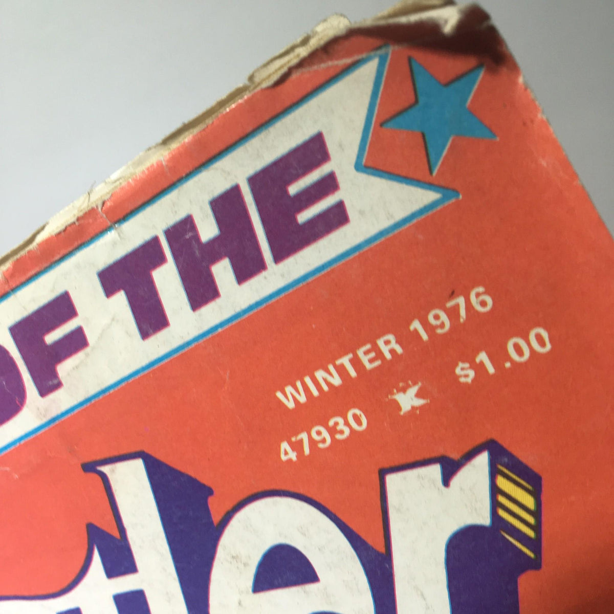 Top section of The Best of Wrestler Magazine Winter 1976 displaying the title, year, and price, emphasizing its collectible nature.