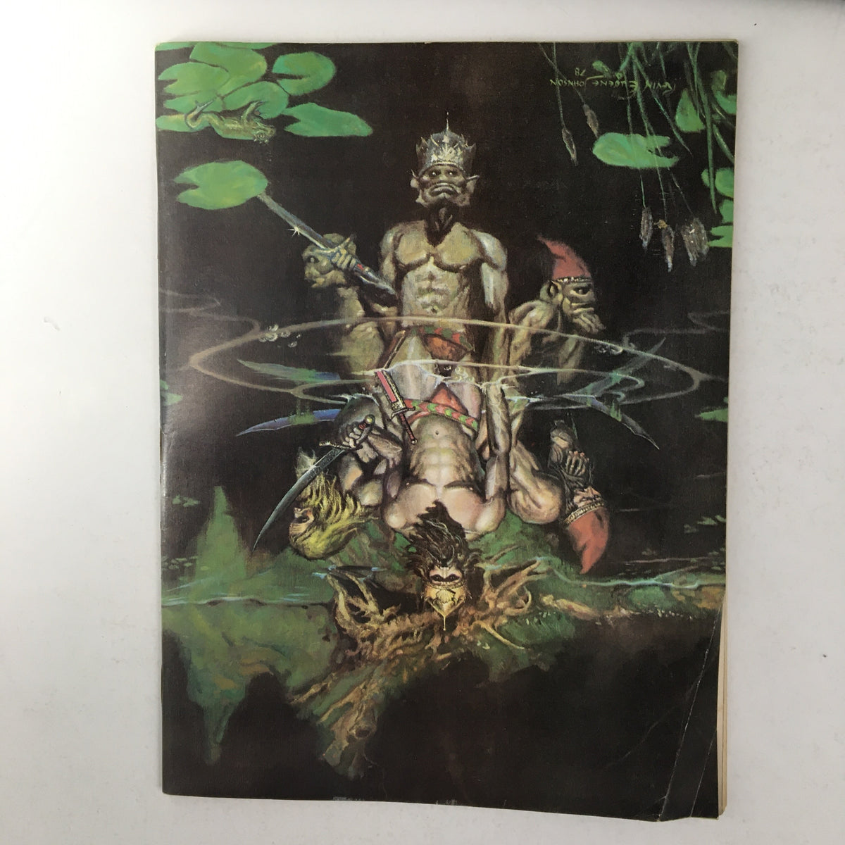 Cover page of Heavy Metal Magazine January 1979 featuring an intriguing painting with fantasy elements, illustrating a mystical underwater scene with diverse characters.