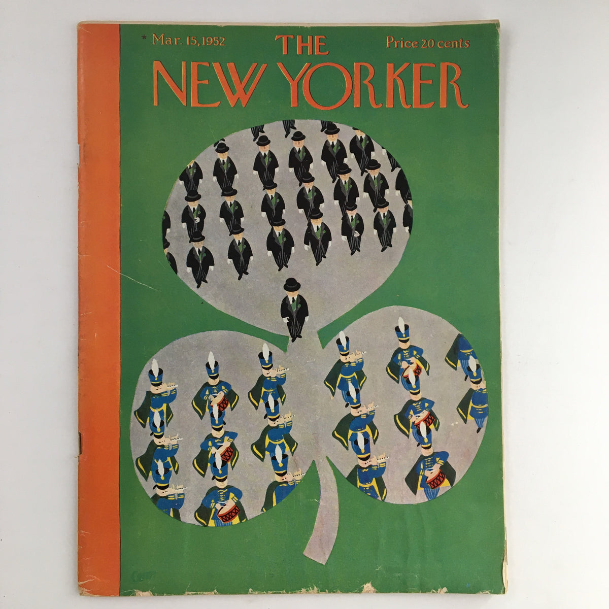 Cover of The New Yorker Magazine March 15 1952 featuring a colorful design by Charles E. Martin with a green background and themed illustration.