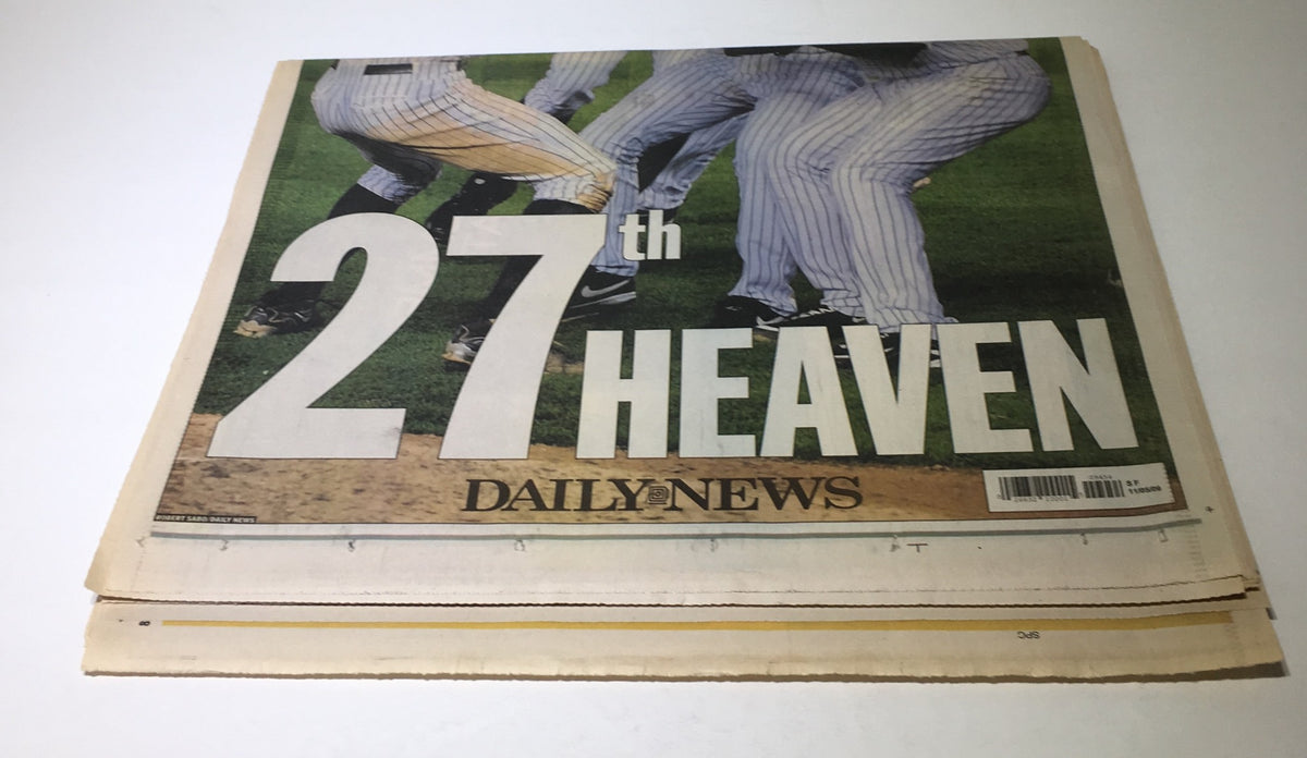Back cover of the New York Daily News: Nov 5, 2009 Special Edition 27th Heaven featuring the prominent title '27th Heaven' with imagery related to the World Series.