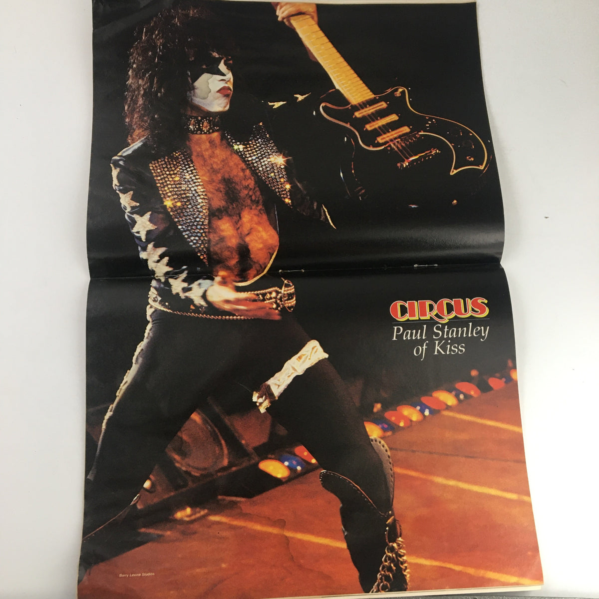Paul Stanley of KISS performing live, featured in Circus Magazine August 31 1978, capturing the essence of 1970s rock.