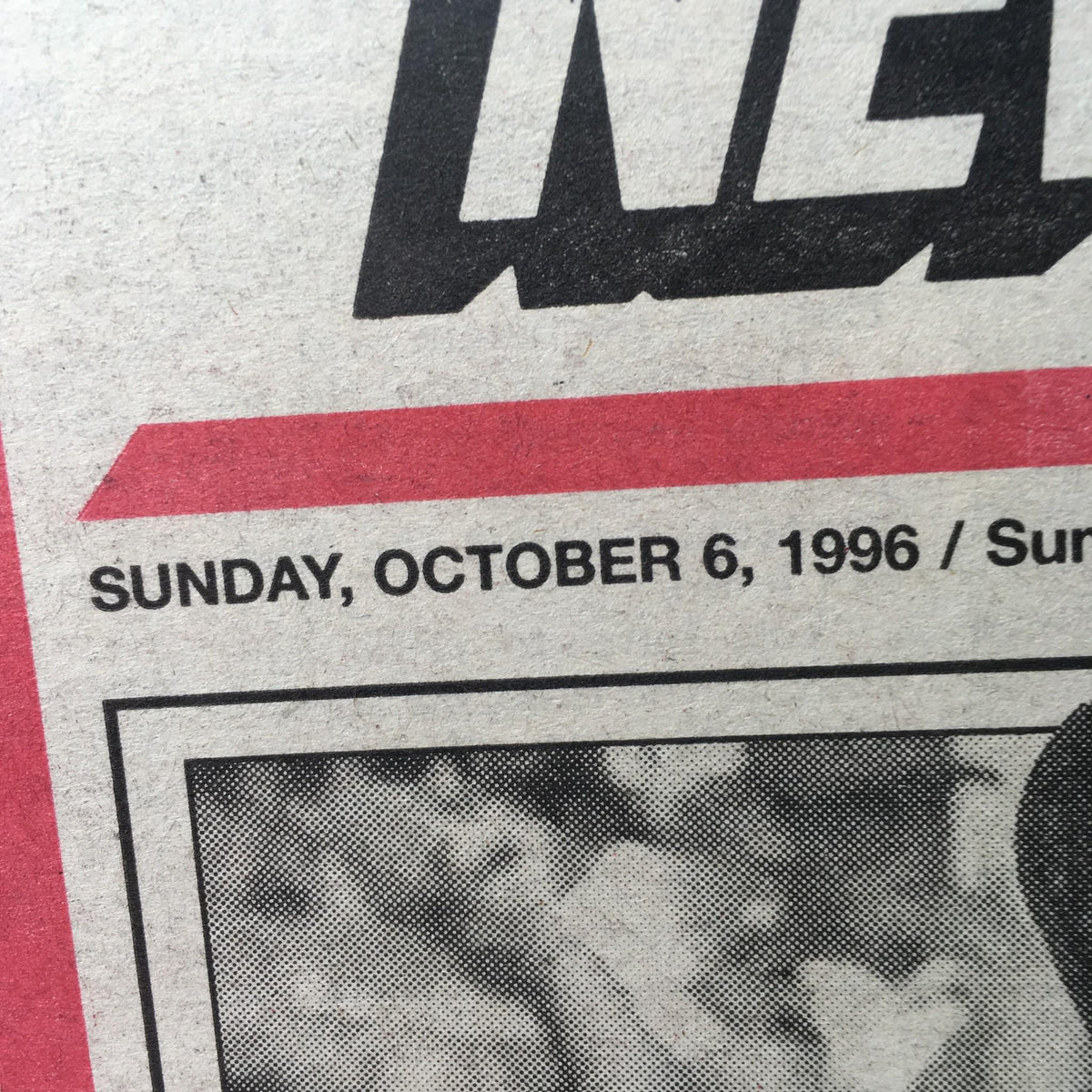 Detail from the New York Post dated October 6, 1996, highlighting the publication date in bold text.