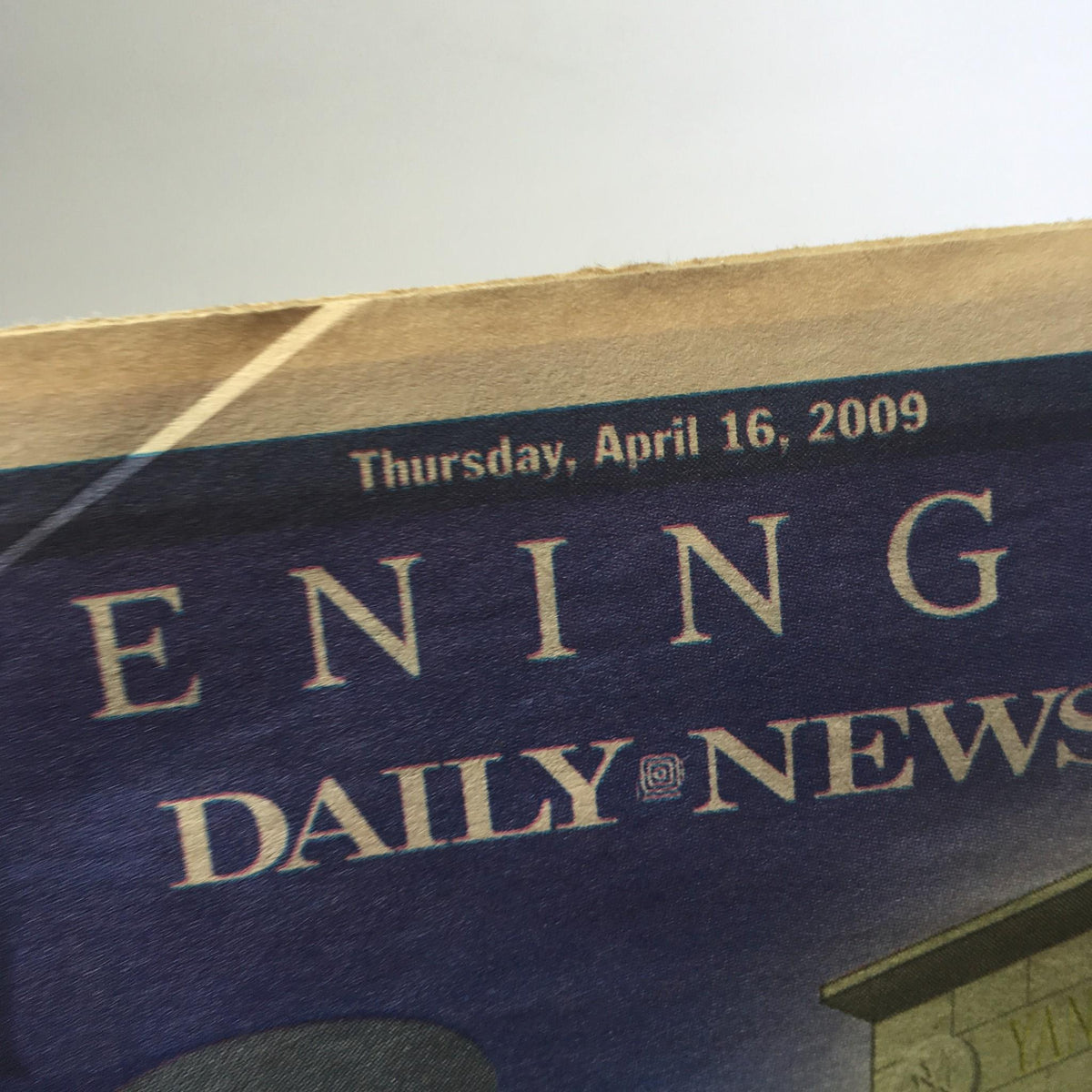 New York Daily News: April 16 2009 Opening Day, Home Sweet Home. Date prominently displayed at the top of the newspaper featuring the Yankees, marking the significance of this opening day issue.