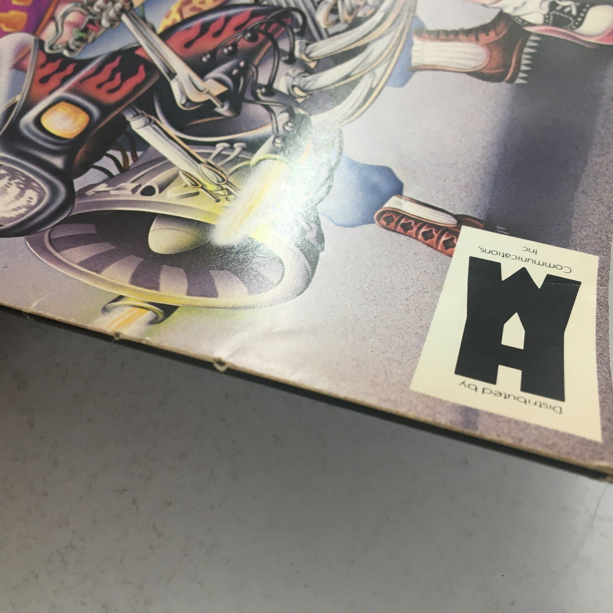 Close-up of the cover corner of Heavy Metal Fantasy Magazine February 1985 The Hunting Party by P. C., showcasing its vintage appeal and original newsstand edition labeling.