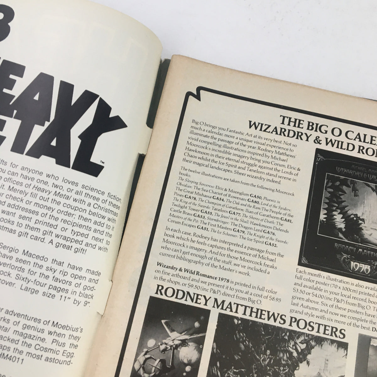 Interior page of Heavy Metal Magazine December 1977 displaying articles and illustrations, highlighting its unique artistic style and content related to Vuzz Chapter 2 by Druillet.