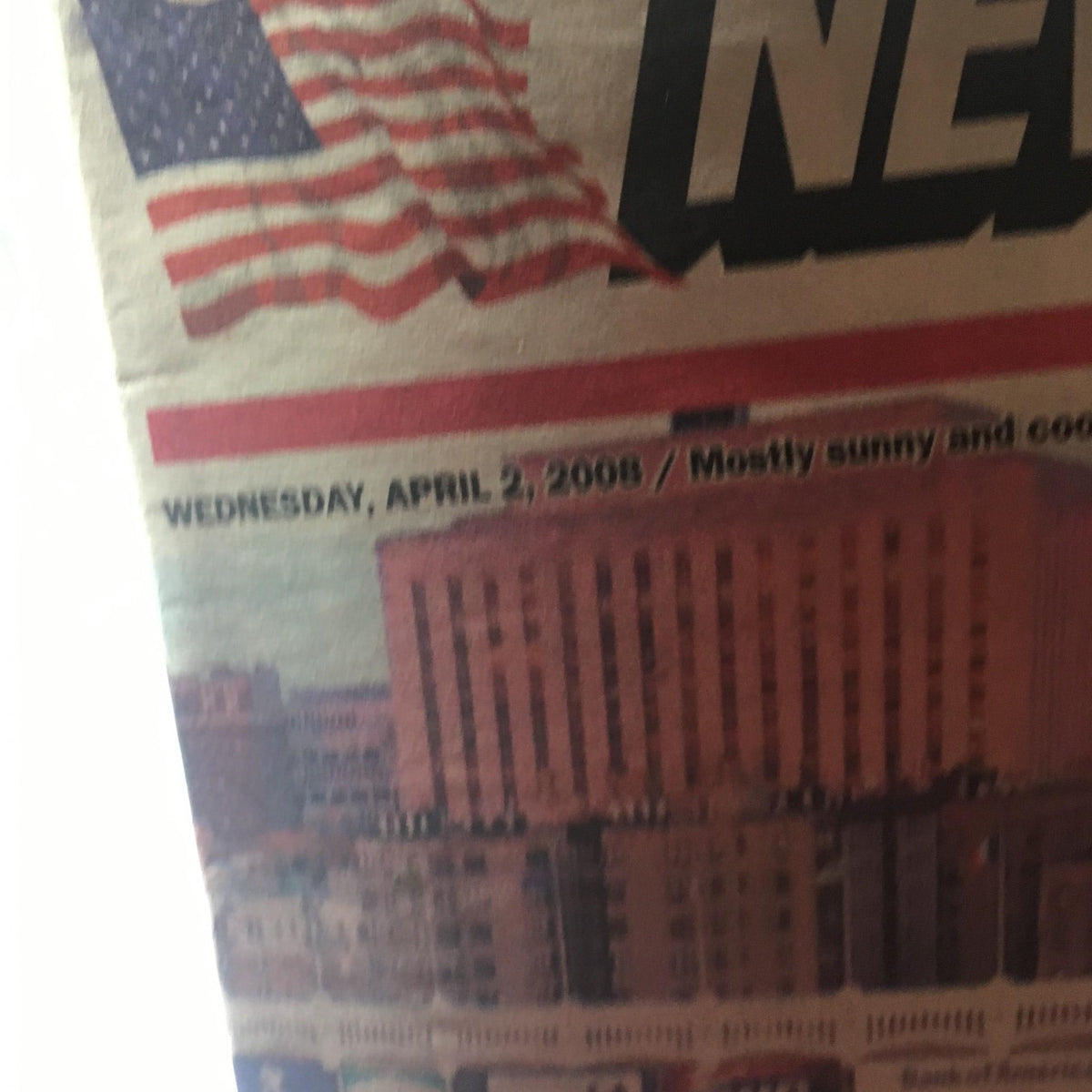 New York Post April 2 2008 History at the Stadium Final Opening Day featuring the date and an image of the Yankee Stadium backdrop.