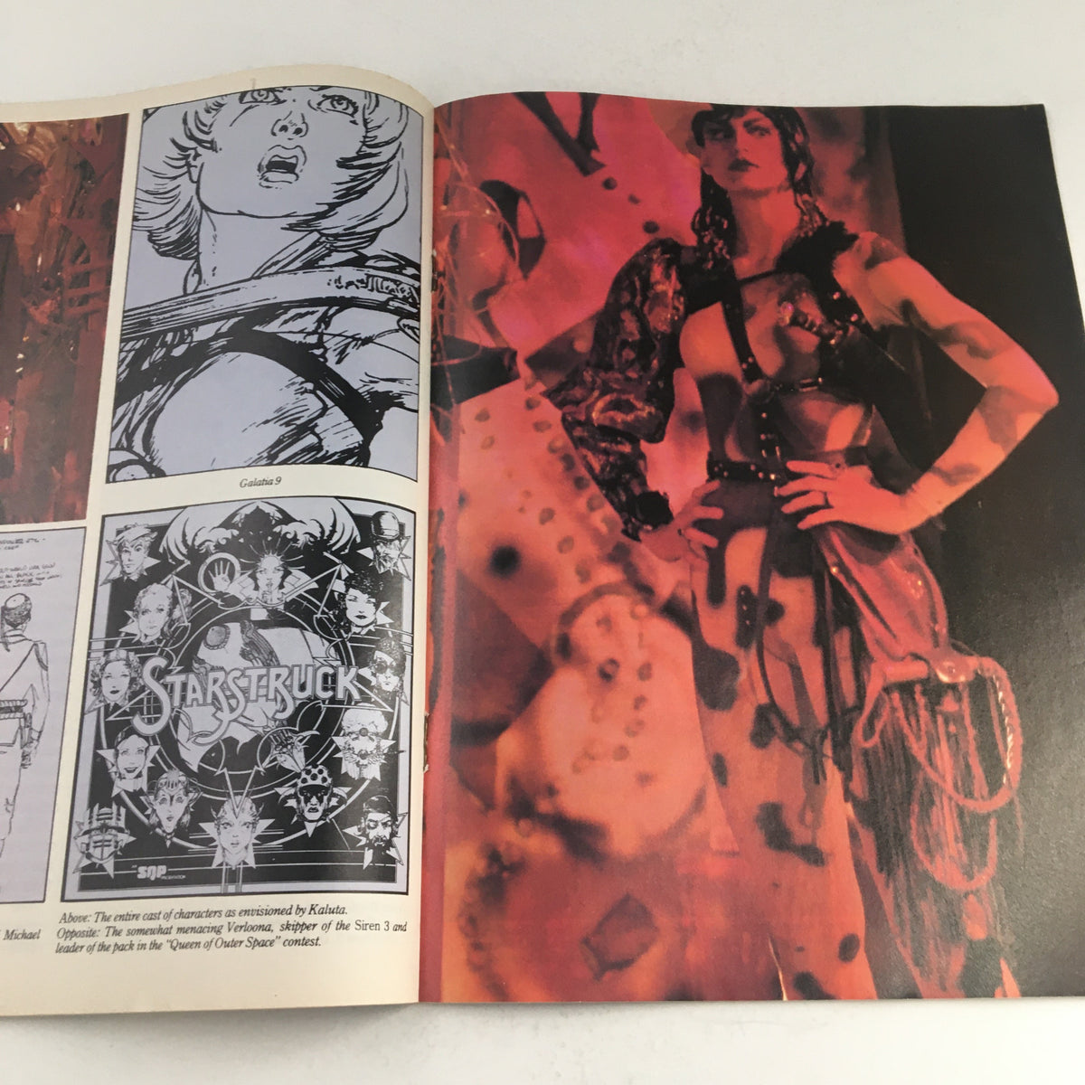 Artistic page from Heavy Metal Magazine May 1983 featuring imagery from science fiction and fantasy. Title: Heavy Metal Magazine May 1983 The City that Didn't Exist.