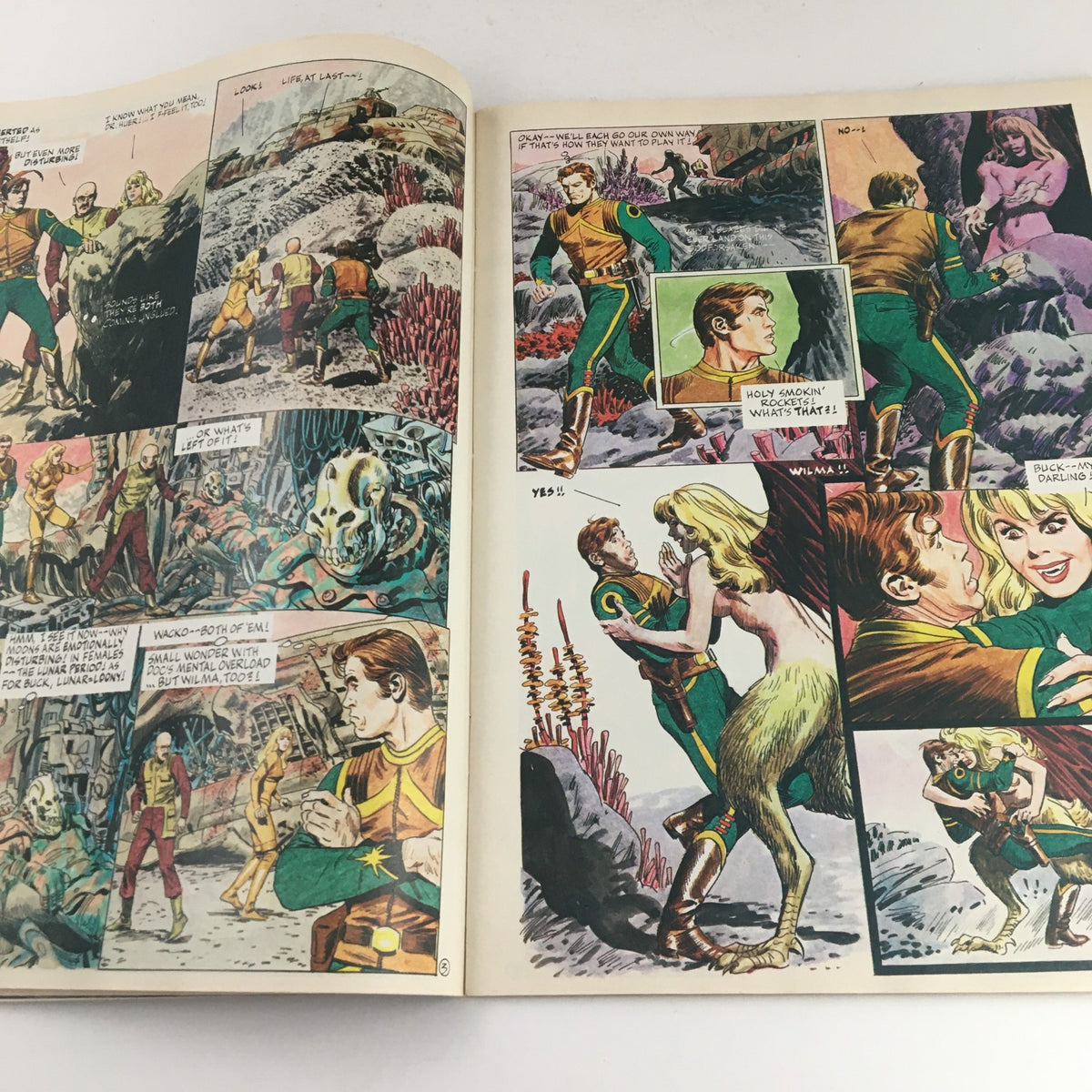 Comic pages from Heavy Metal Magazine September 1979, depicting a fantasy sequence with characters in a vibrant alien landscape, showcasing detailed illustrations and storytelling.