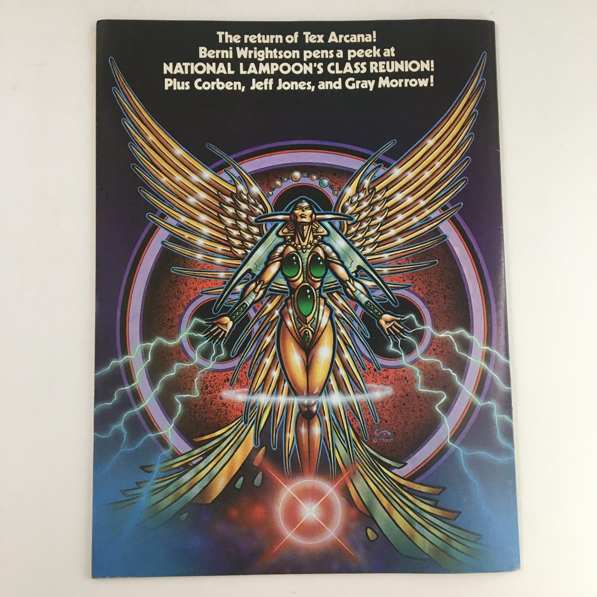 Heavy Metal Magazine November 1982 cover art featuring a stunning fantasy illustration by Berni Wrightson, promoting 'Tex Arcana' and showcasing iconic comic art.