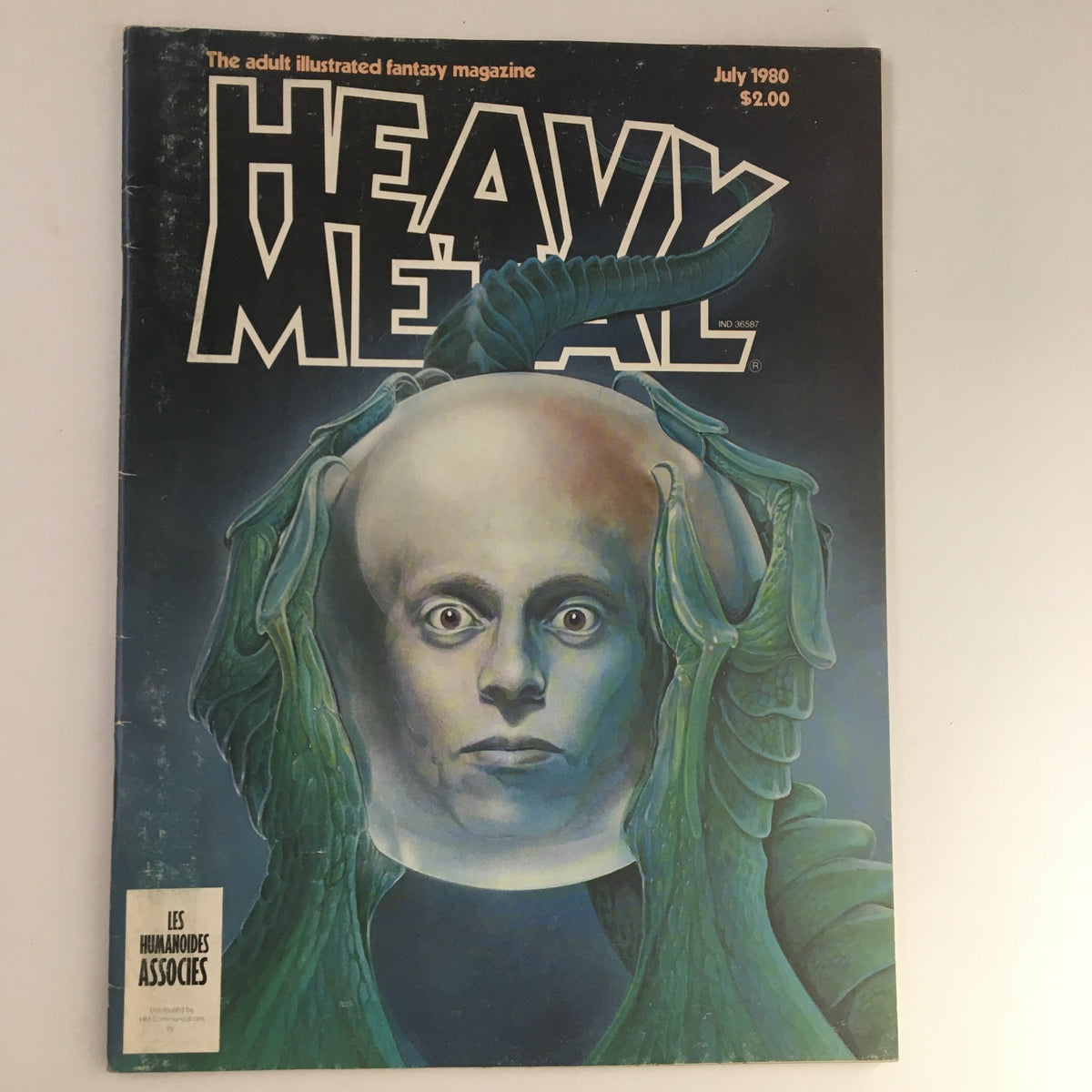 Cover of Heavy Metal Magazine July 1980 featuring iconic artwork from 'The Mysteries of Eroticism' by Moebius, showcasing surreal imagery and striking colors.