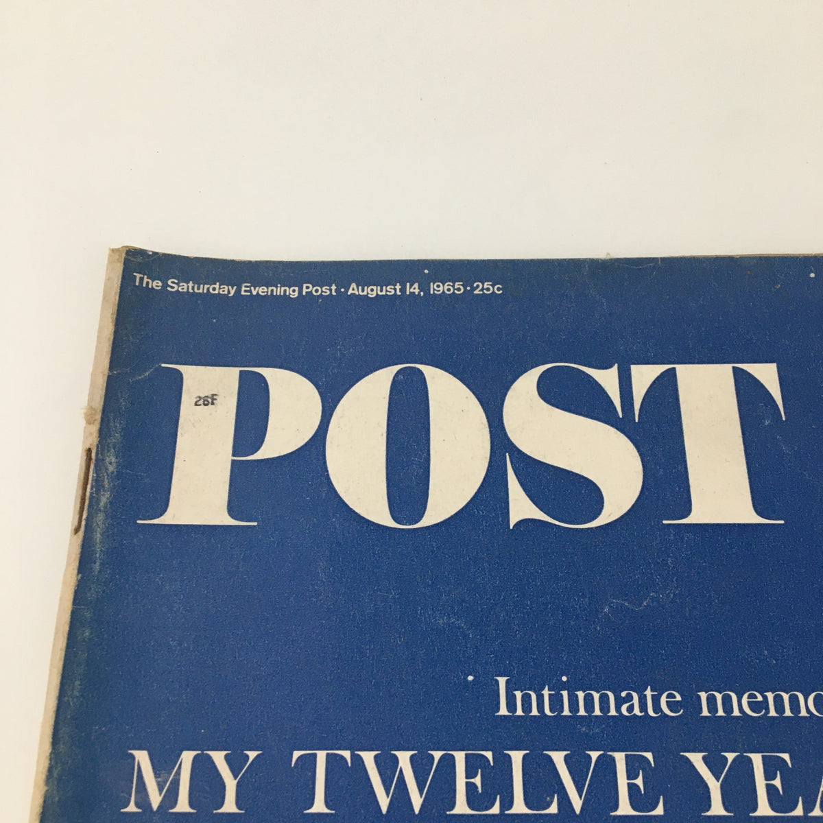 The Saturday Evening Post August 14 1965 magazine top view displaying the issue's title and cover details, emphasizing its collectible value in vintage magazine collections.