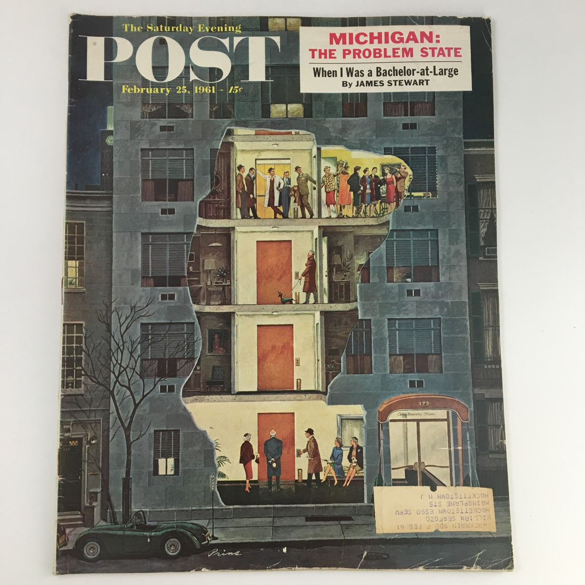 Cover of The Saturday Evening Post dated February 25, 1961, featuring an illustration related to Michigan: The Problem State, showcasing vibrant artwork and historical context.