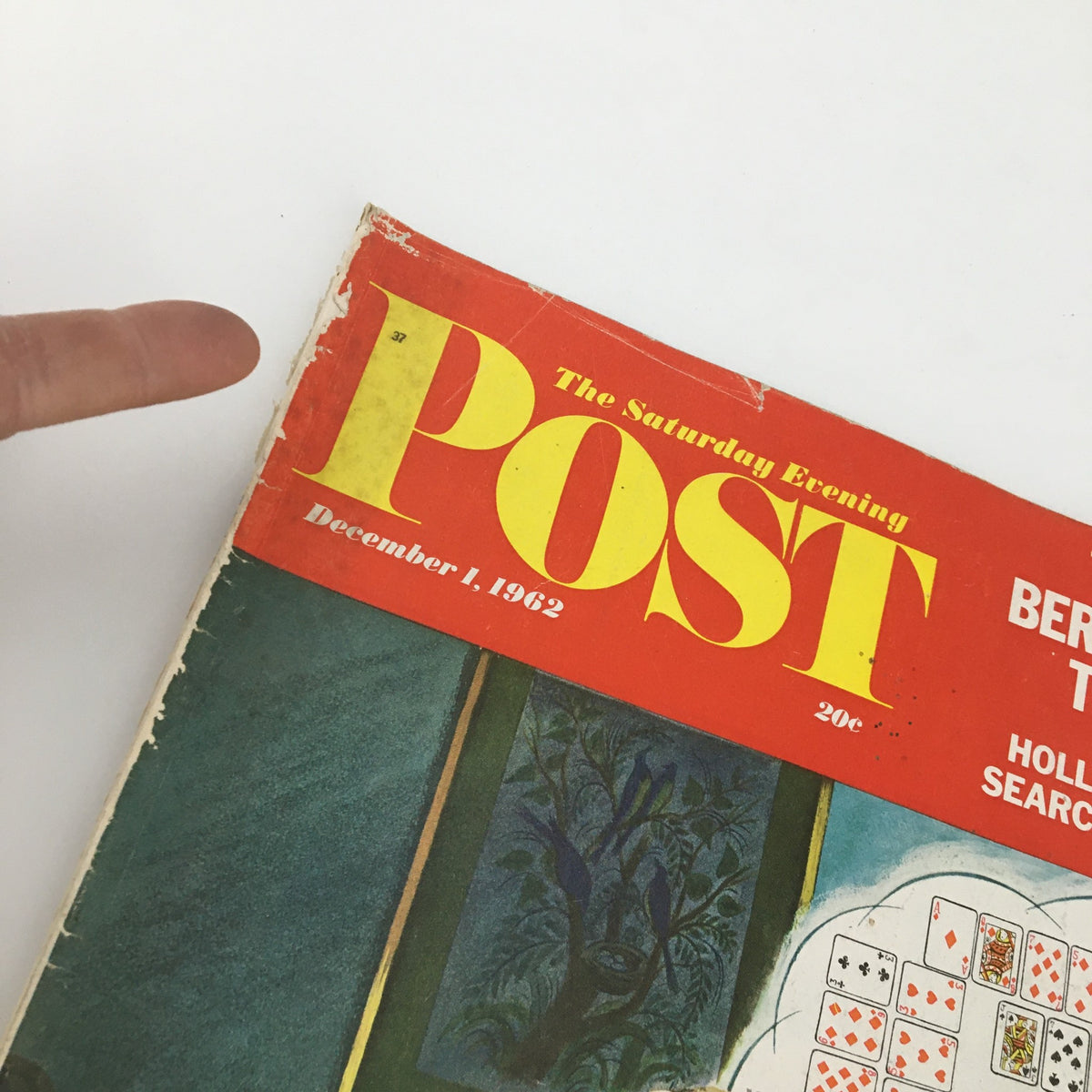 Close-up of The Saturday Evening Post December 1 1962 cover, focusing on the title and the illustration related to Berlin's Tunnel to Freedom. The magazine features graphics, including a board game design and other articles.