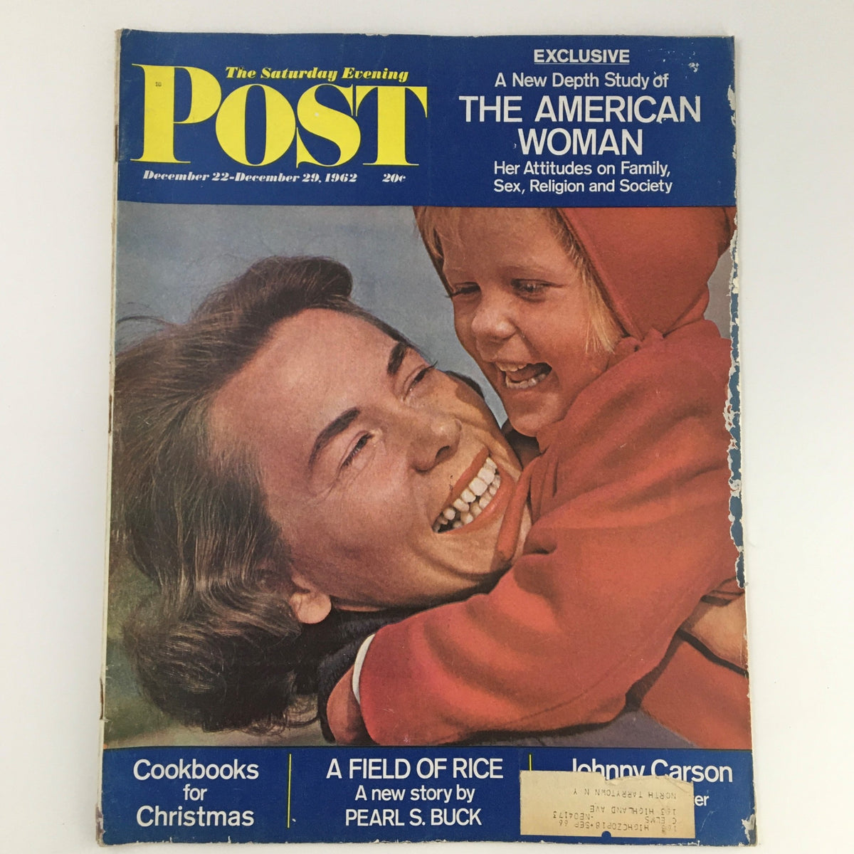 The Saturday Evening Post cover dated December 22-29, 1962, featuring an exclusive story on The American Woman, showcasing an image of a mother and child.