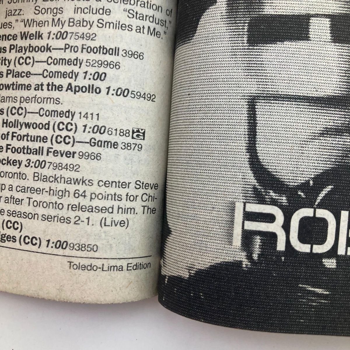 Inside spread of TV Guide Magazine from November 11, 2000, featuring television listings and entertainment content, with the Toledo-Lima edition details visible.