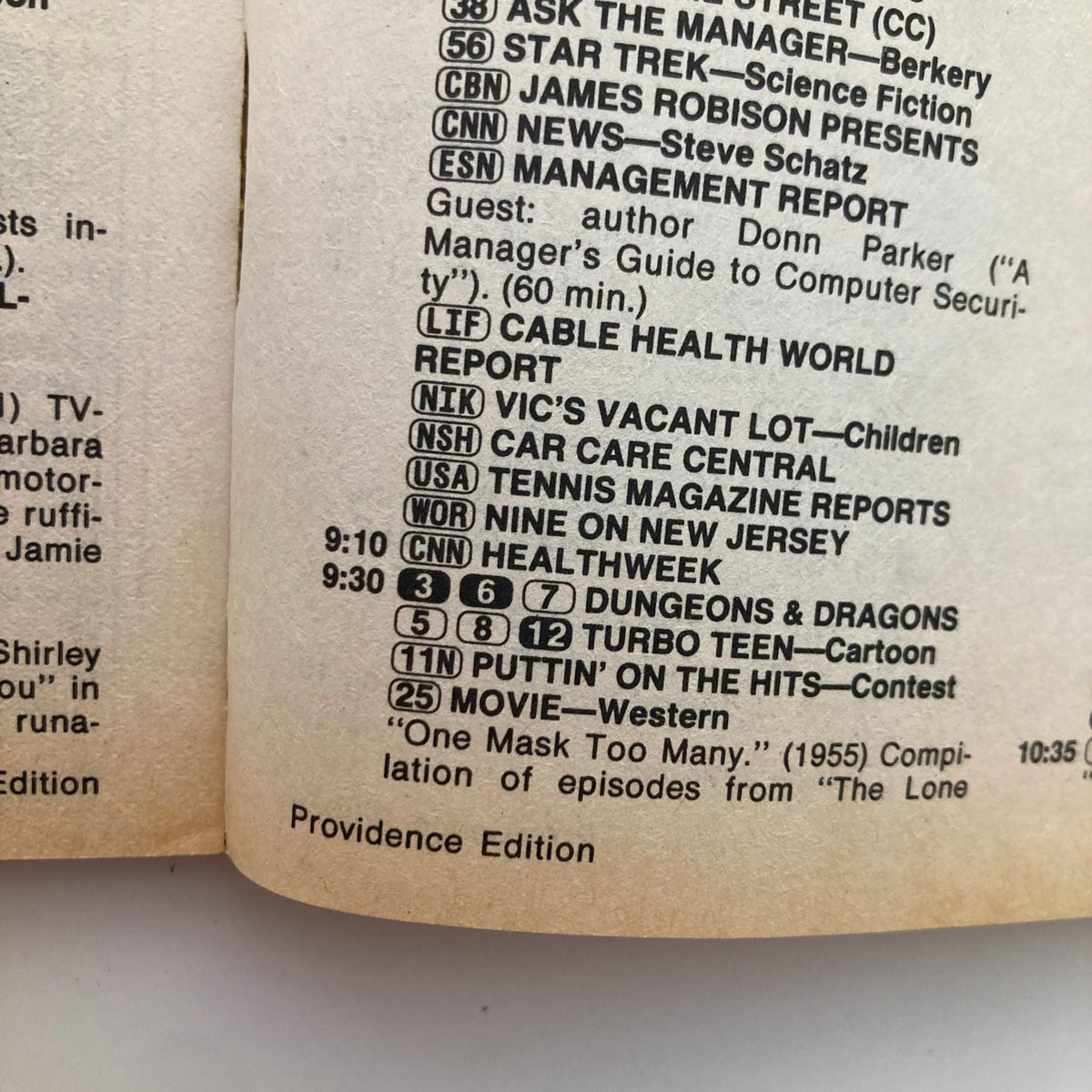Content layout from TV Guide Magazine February 23 1985, featuring programming schedule including shows like Dungeons & Dragons and Turbo Teen, highlighting classic television offerings of the 1980s.