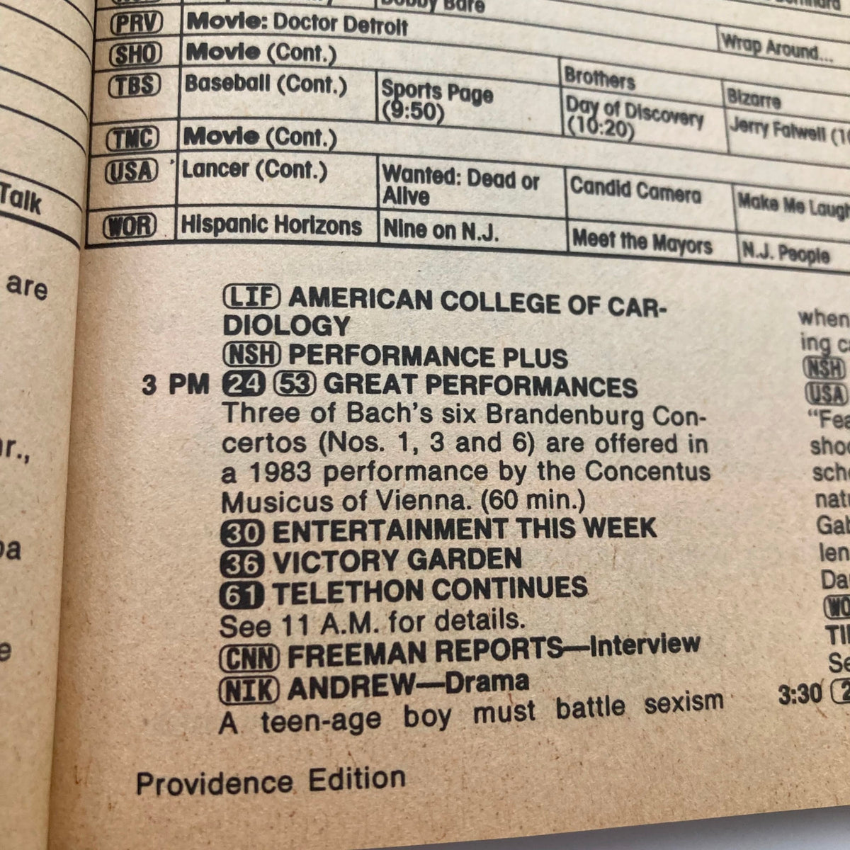 Inside page of TV Guide Magazine April 27 1985, displaying TV programming schedule, highlighting classic shows and vintage advertisements.