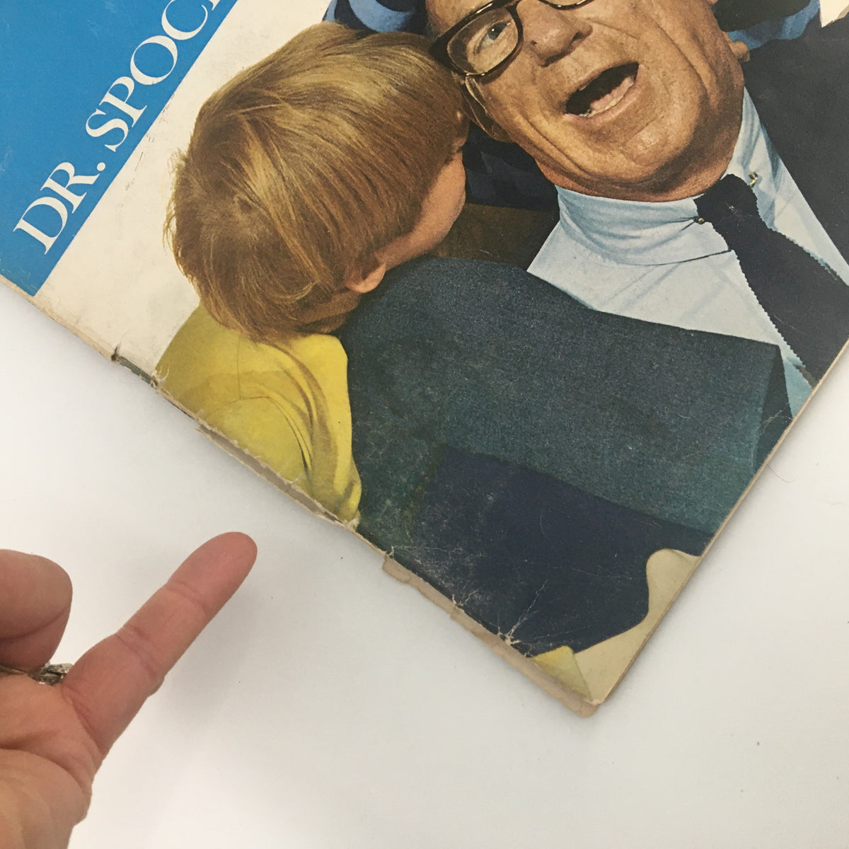 Close-up of the cover of The Saturday Evening Post from May 7, 1966, highlighting Dr. Spock and children, part of the Batman Craze feature.