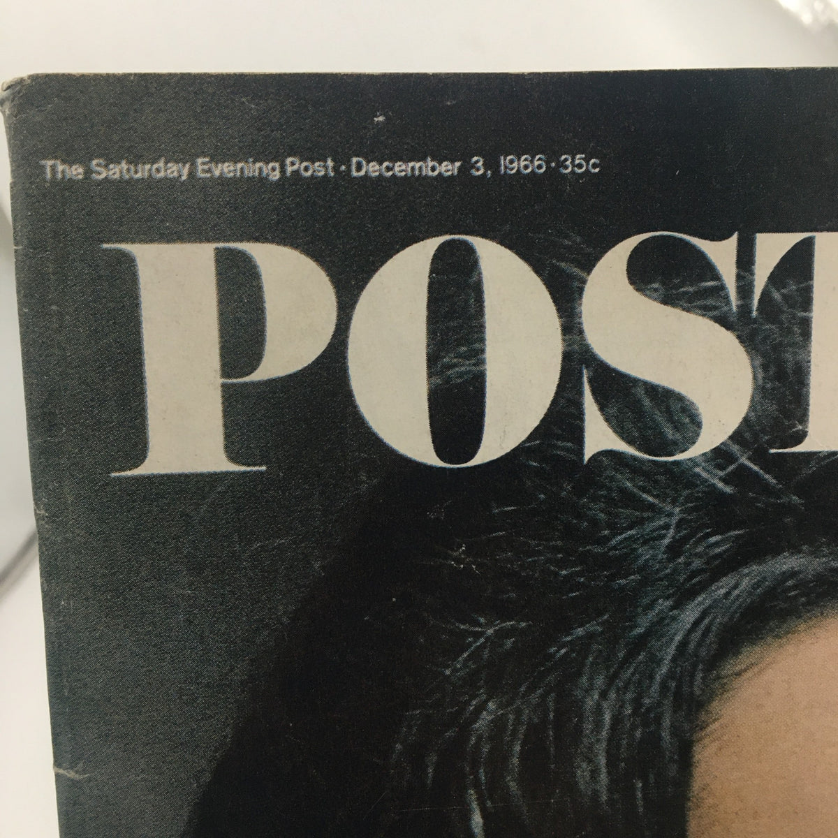 Close-up of the header from The Saturday Evening Post, December 3, 1966, highlighting the magazine's date and price while showcasing the signature font style.