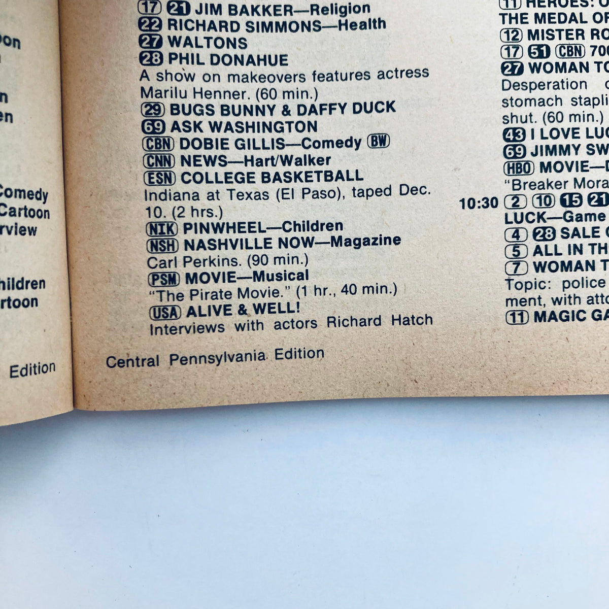 Inside page of TV Guide Magazine December 10 1983, listing television program schedules and highlights, reflecting the viewing choices of audiences during the era.