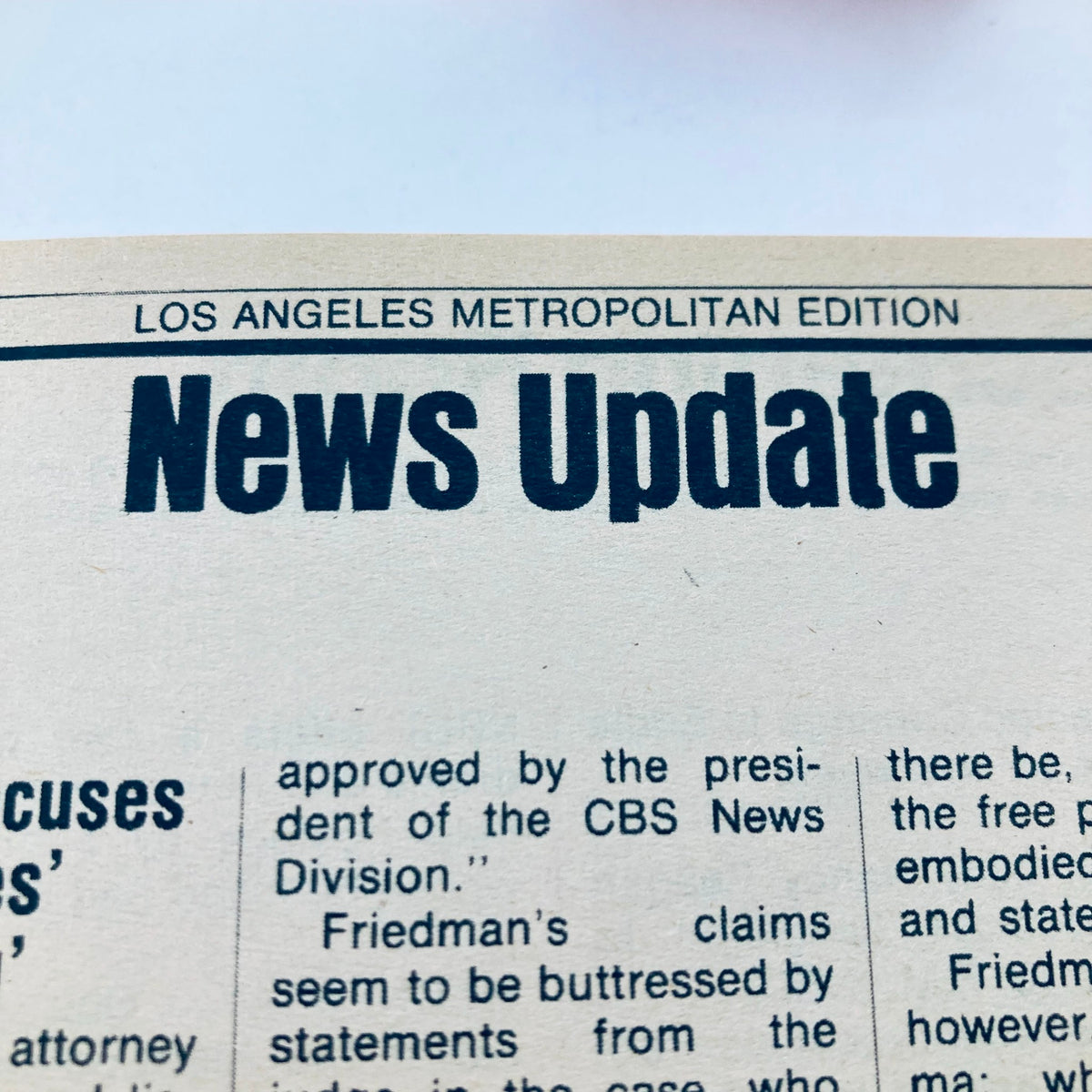 Close-up image of a section from the TV Guide Magazine dated March 19, 1983, featuring the Los Angeles Metropolitan Edition header with 'News Update' prominently displayed. This vintage issue highlights historical television content, including features on Nancy Reagan and Gary Coleman.