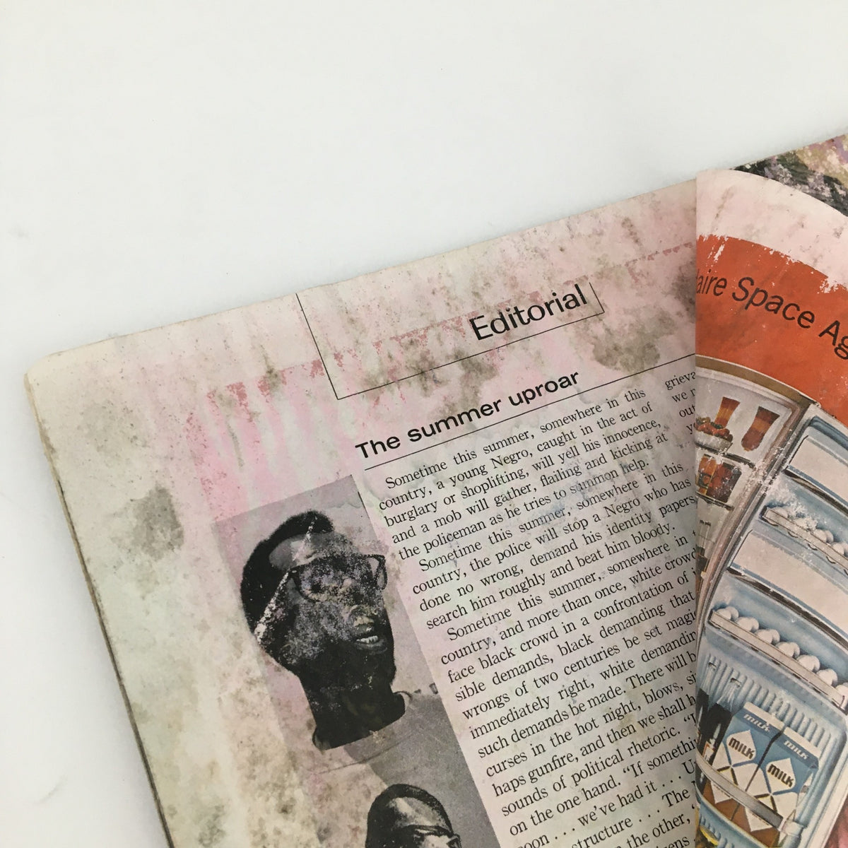 The Saturday Evening Post July 16, 1966 featuring an editorial page with signs of wear, highlighting social commentary in mid-century America.