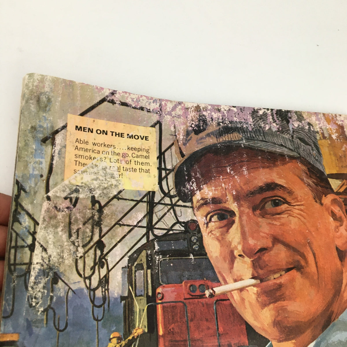 The Saturday Evening Post July 16, 1966 showcasing a vibrant cover featuring a man in a railroad setting, emphasizing 'Men on the Move' as a symbol of American industry.