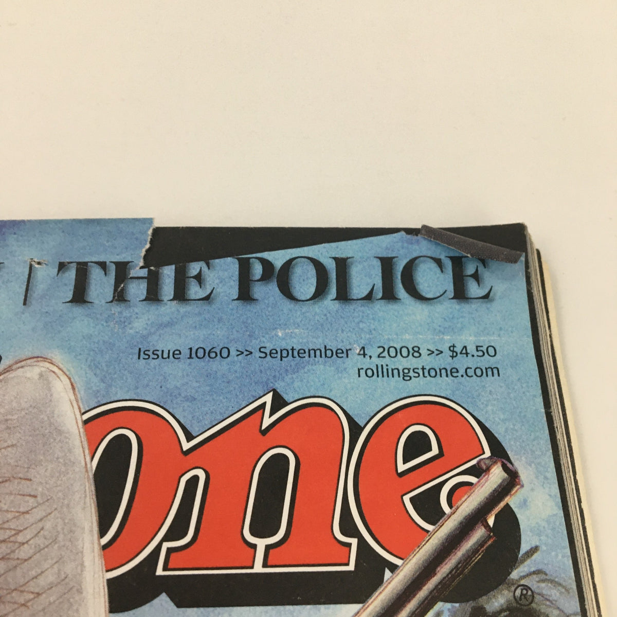 Portion of the Rolling Stone Magazine September 4, 2008, issue #1060 showing the corner with the title 'The Police', indicating additional content alongside the George W. Bush feature articles.