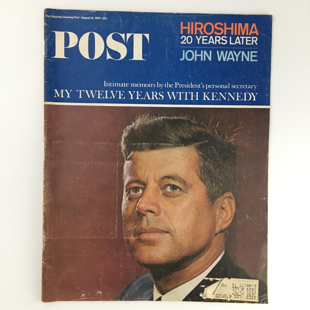 The Saturday Evening Post August 14 1965 cover featuring President John F. Kennedy, showcasing an iconic image and historical context from the 1960s.