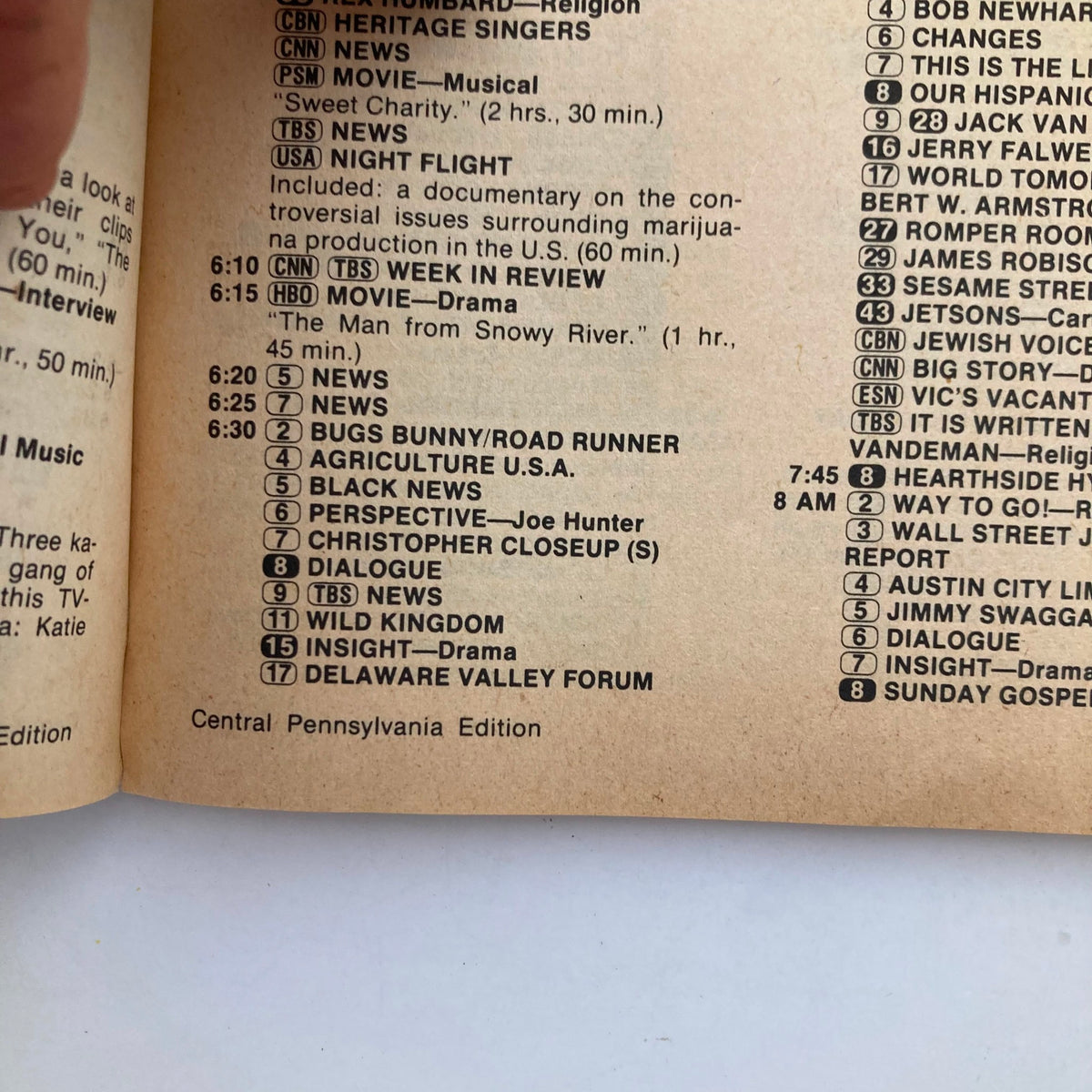 Inside page of TV Guide Magazine from December 17-23, 1983 showing TV listings and programs, including Bugs Bunny/Road Runner and other notable shows.