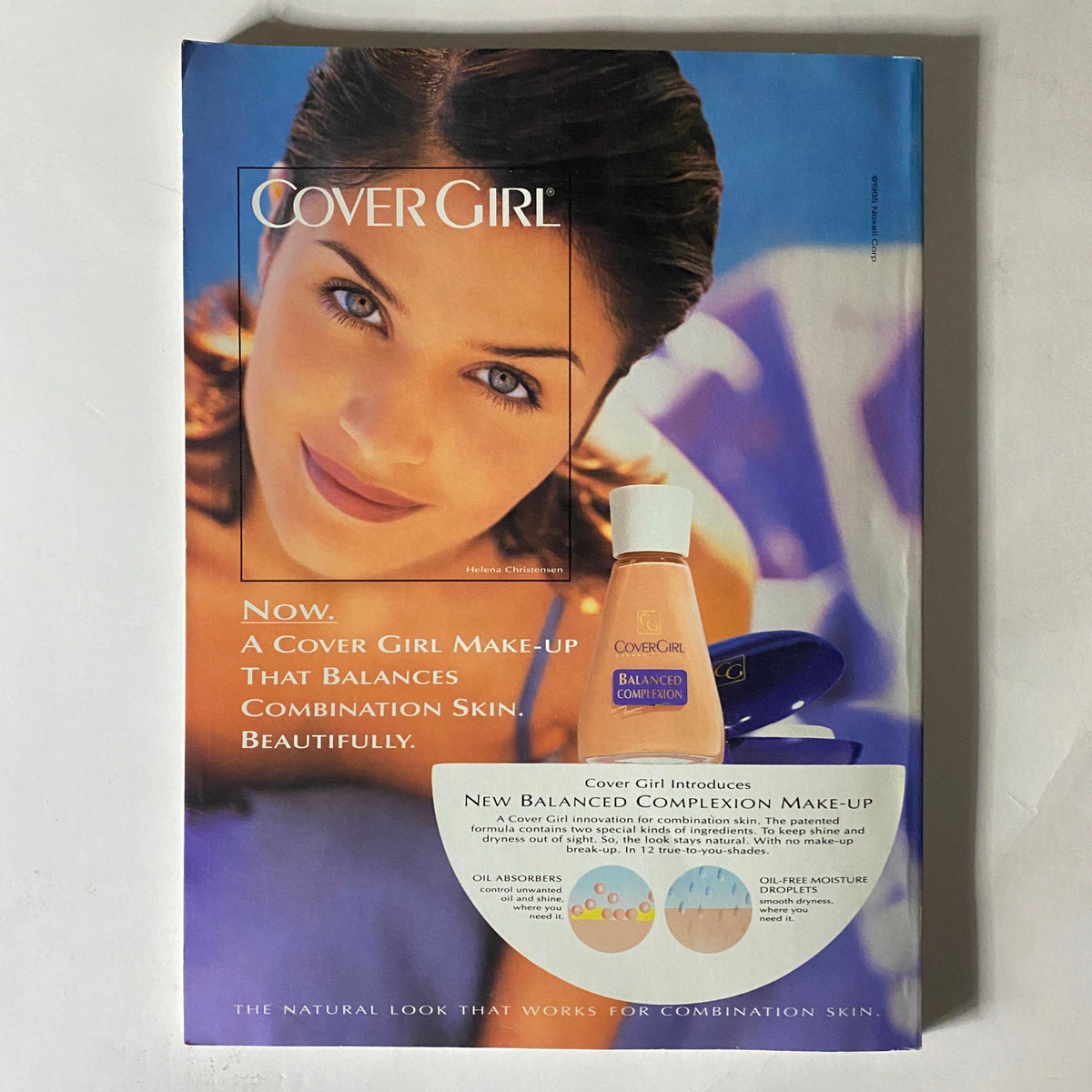 Vogue Magazine July 1995 - advertisement for CoverGirl makeup featuring a model with balanced complexion, promoting beauty and skincare.
