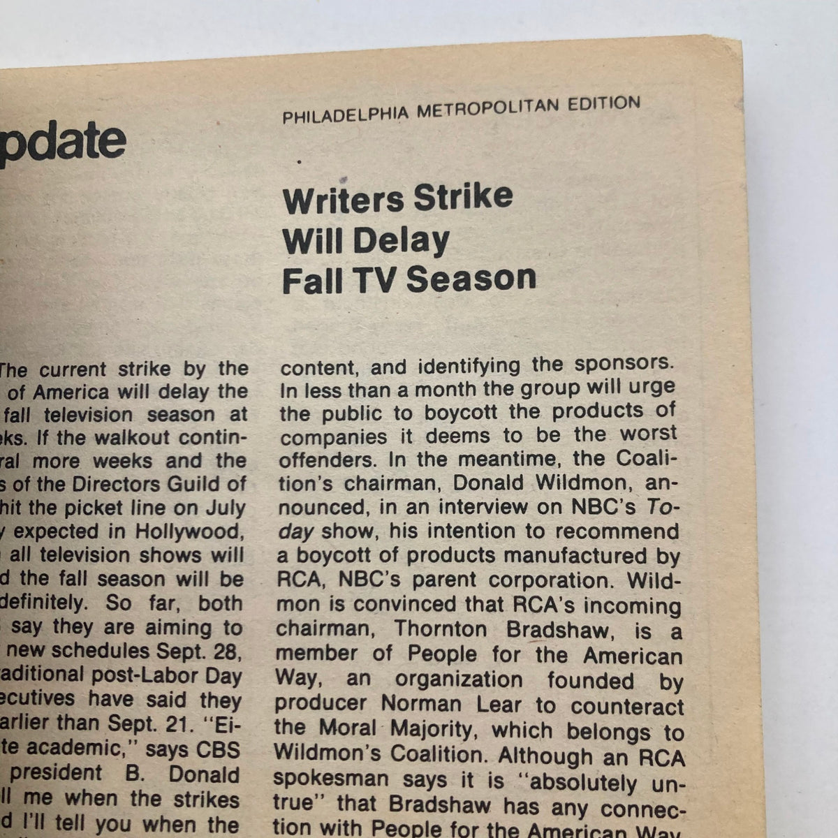 TV Guide Magazine June 13 1981 featuring an article about the Writers Strike delaying the Fall TV season. The magazine showcases important updates from the Philadelphia Metropolitan Edition on the impact of the strike on television programming.