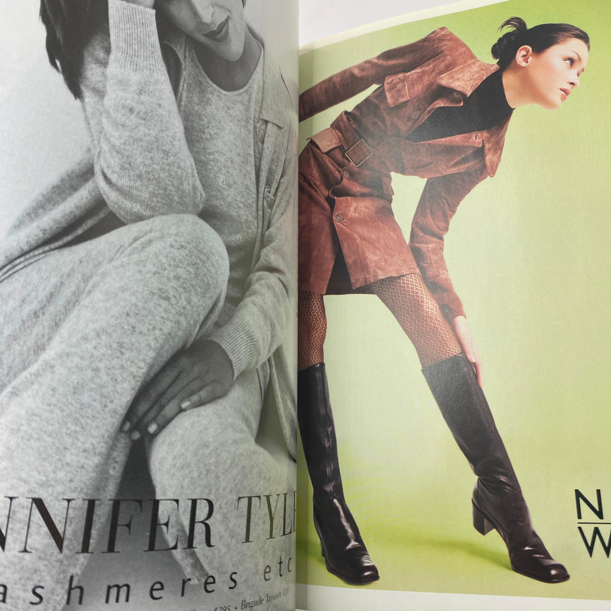 Fashion editorial page from Vogue Magazine showcasing models in stylish outfits, emphasizing trends in fashion and design.