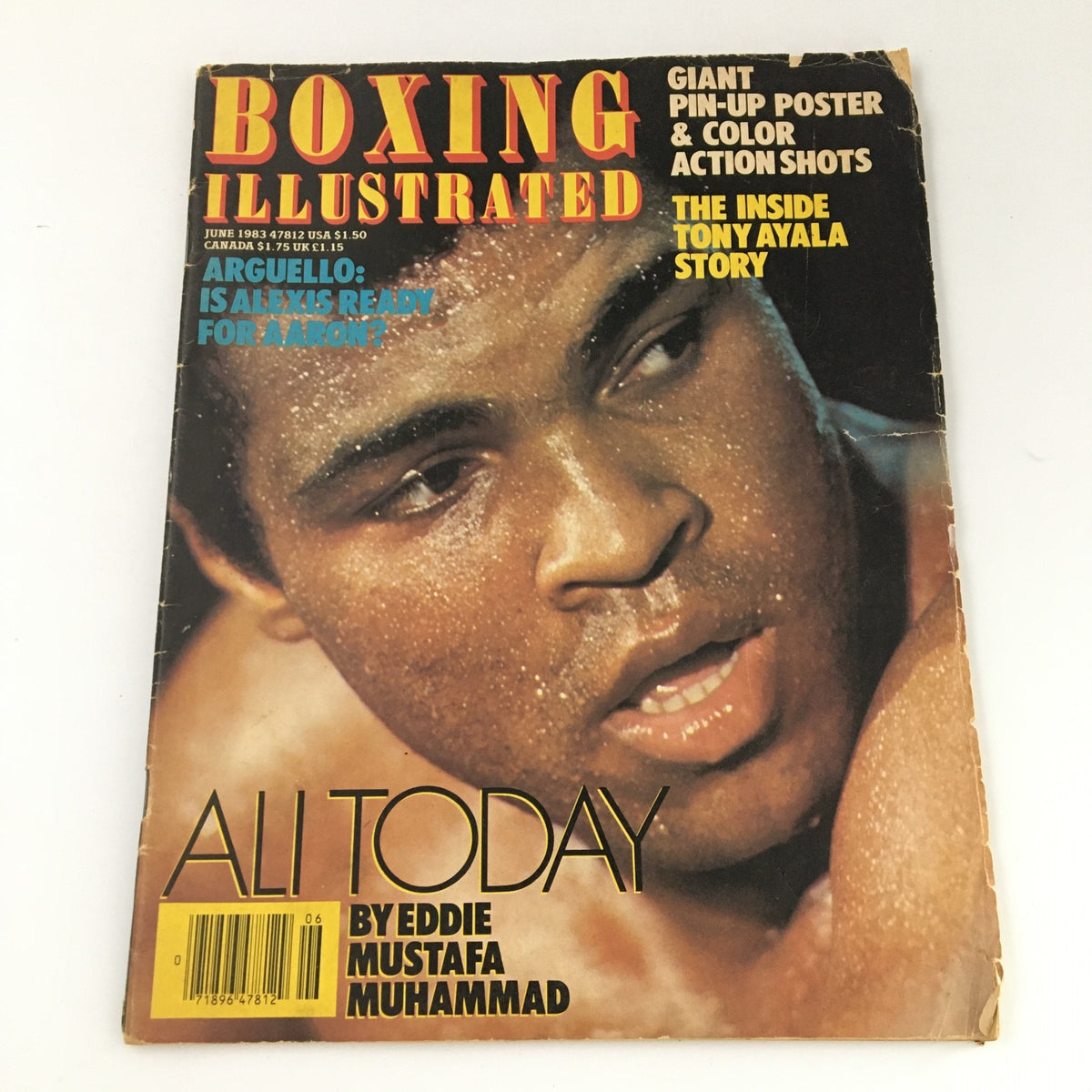 Front cover of VTG Boxing Illustrated Magazine, June 1983 featuring Muhammad Ali, showcasing articles and images related to boxing.