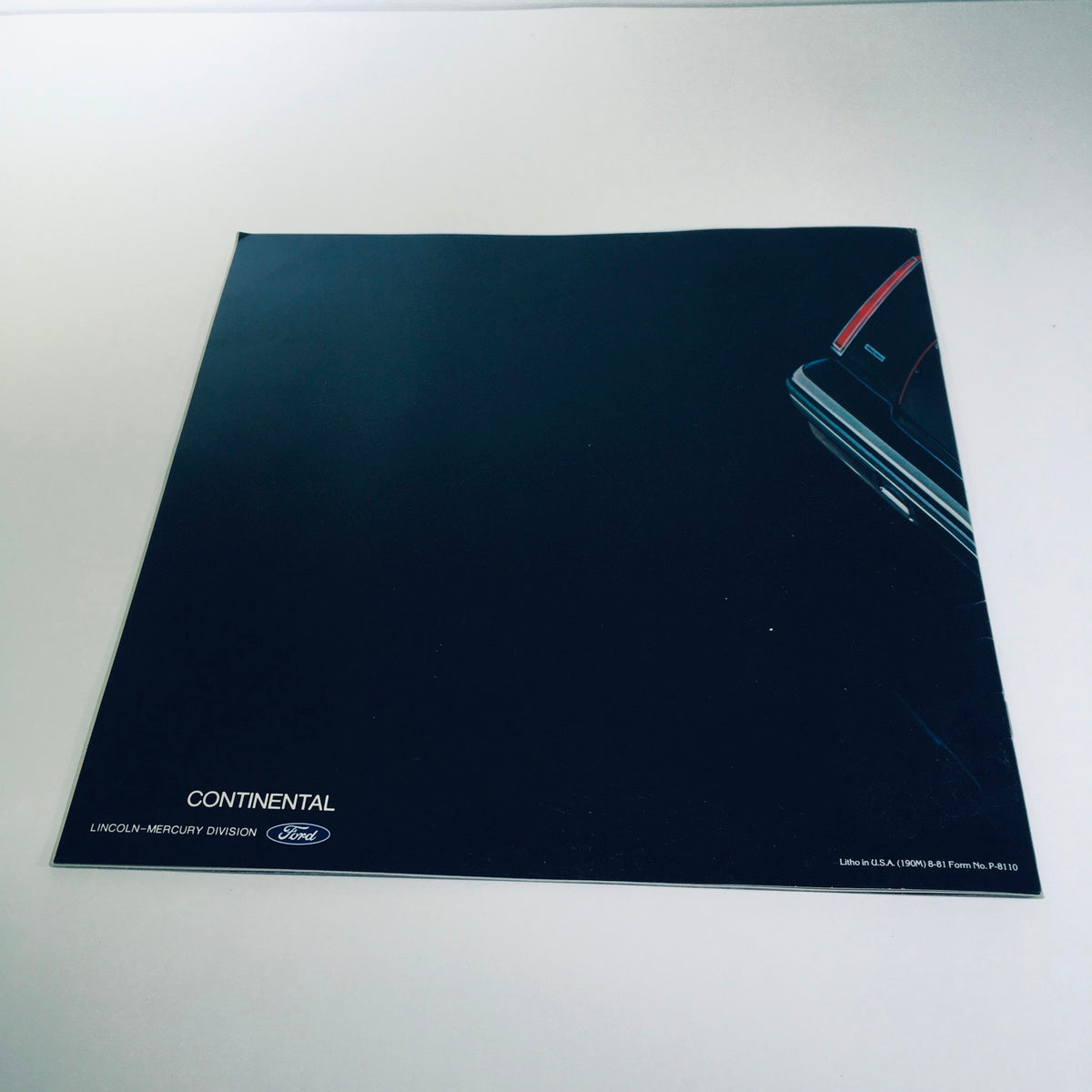 Front cover of the 1982 Lincoln-Mercury Division Continental Givenchy Designer Series Car Brochure, featuring a minimalist design.