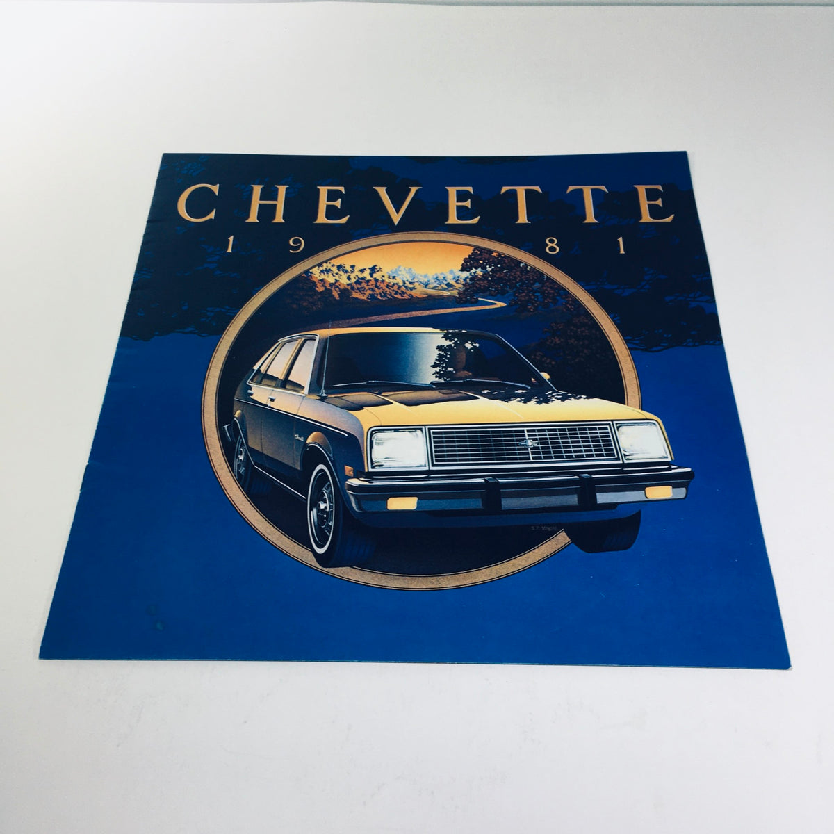 1981 Chevrolet Chevette 2-Door Hatchback Coupe brochure cover, featuring a stylish illustration of the car set against a scenic background.