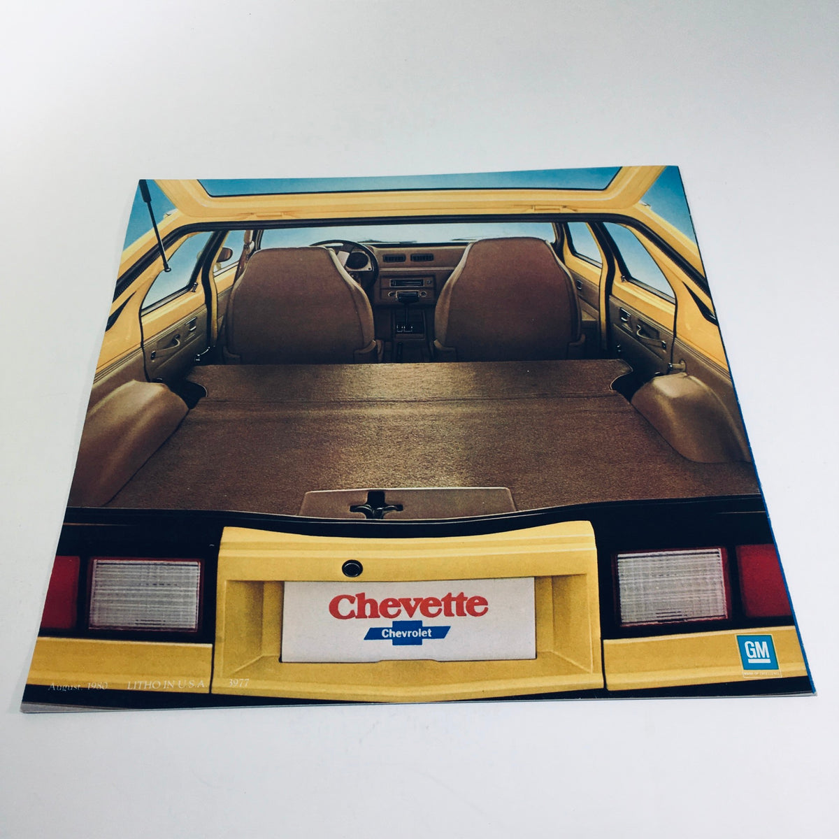1981 Chevrolet Chevette 2-Door Hatchback Coupe Full Coil Suspension Car Brochure illustrating the spacious interior and cargo area of the Chevette.