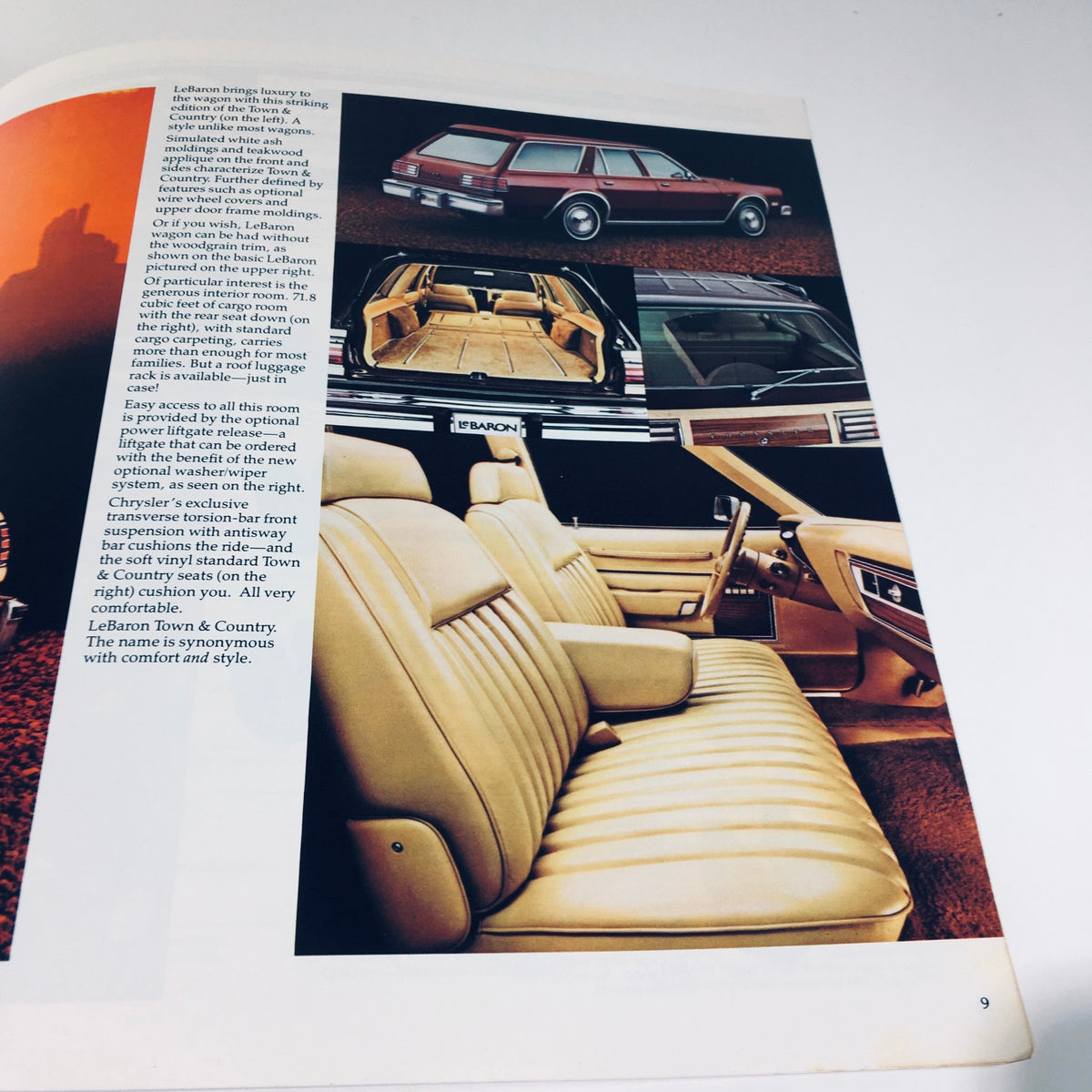 Interior image of the 1980 Chrysler LeBaron Four-Door Medallion MOPAR Parts Car Sale Brochure featuring comfortable seating and elegant design.